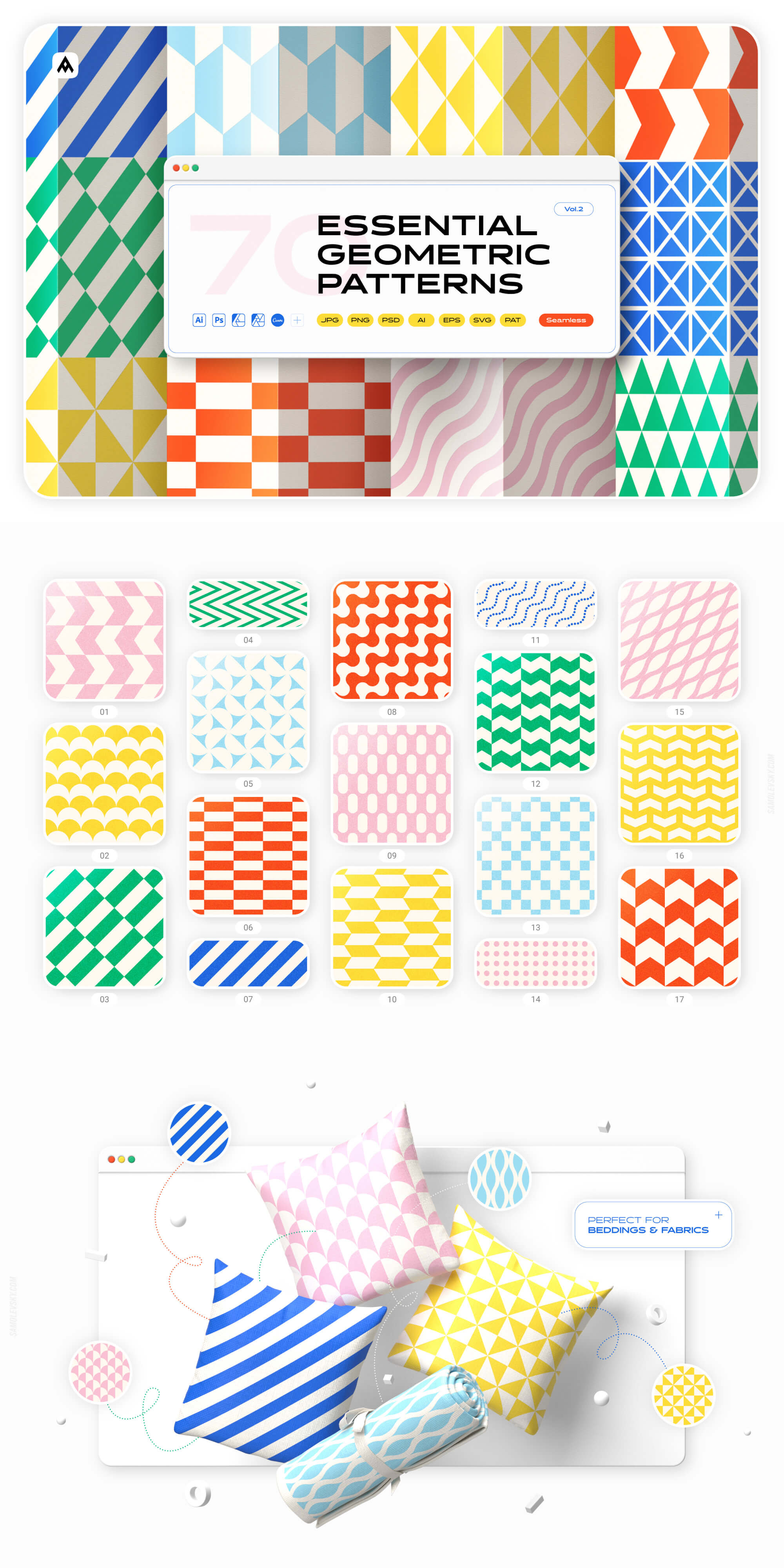 Essential geometric patterns collection presentation image