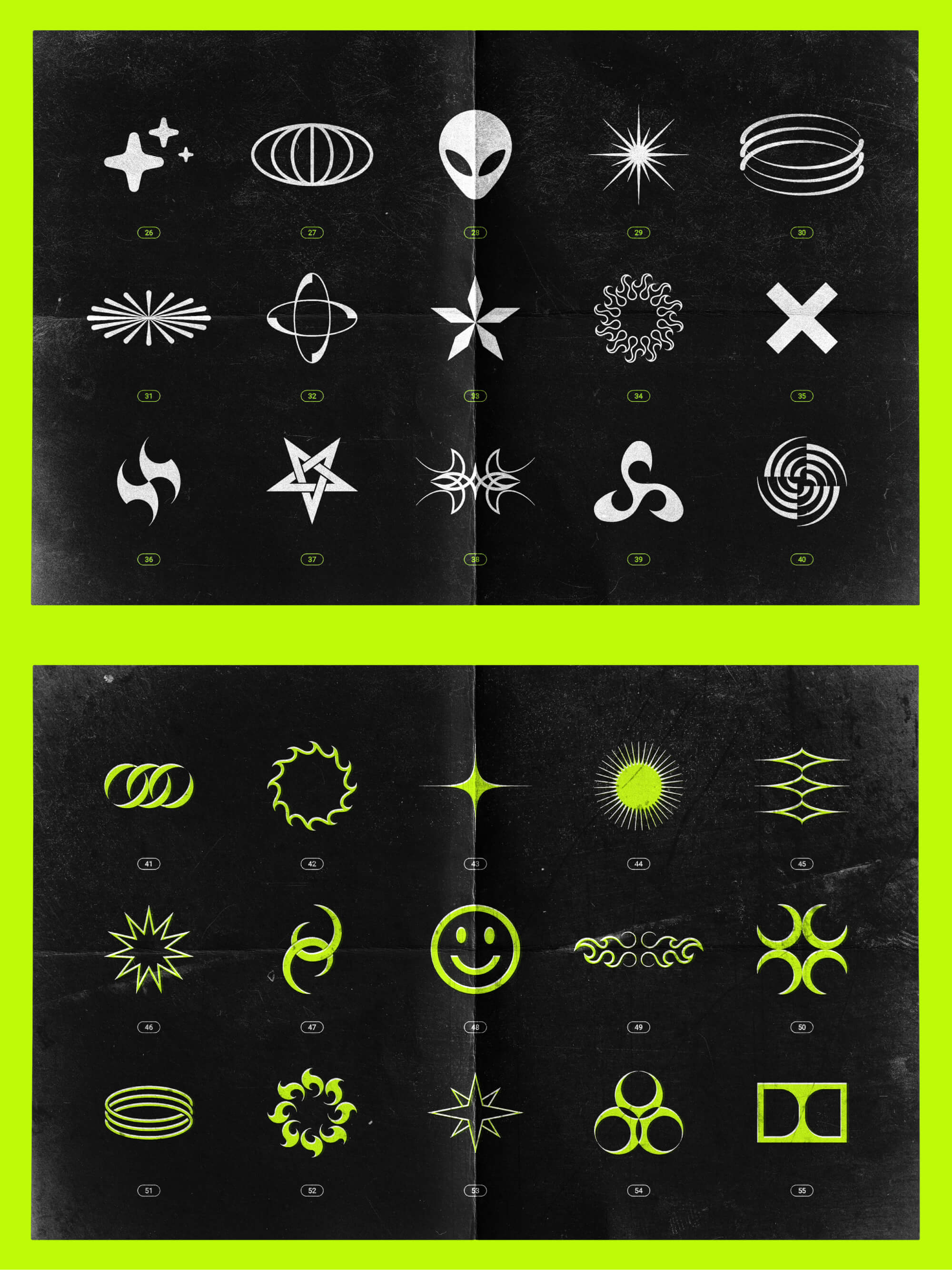 Acid & chrome abstract shapes bundle presentation image