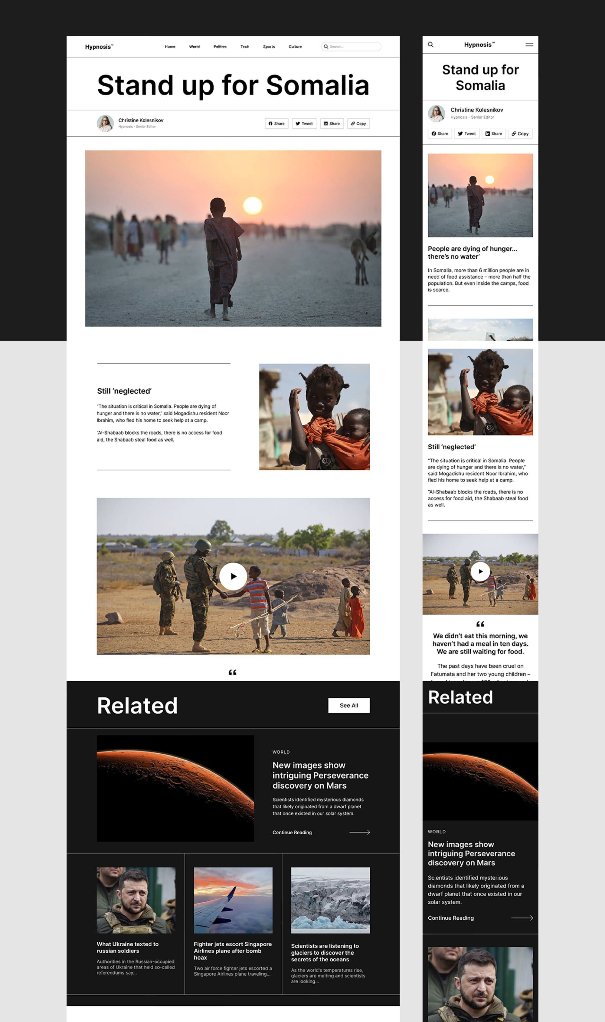 Hypnosis – Neobrutalism News Blog Figma Template Free presentation image