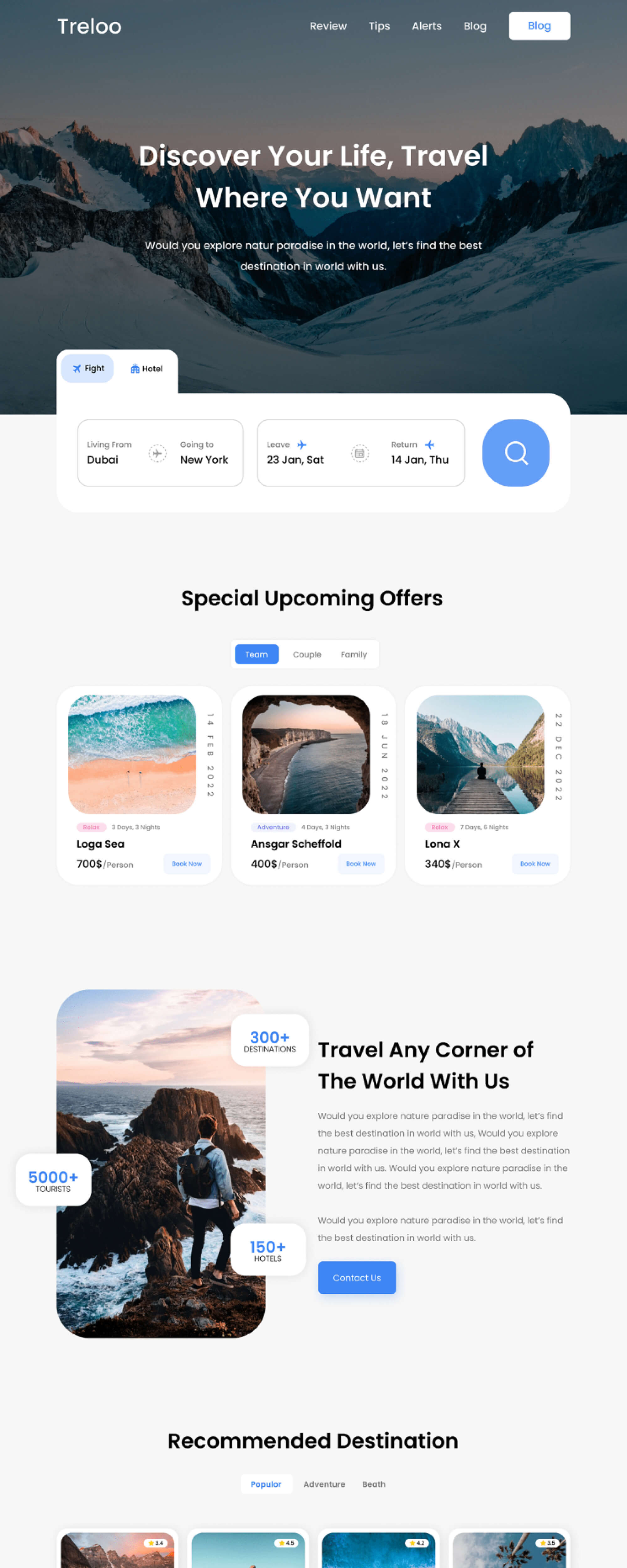 Travel Agency Web UI presentation image
