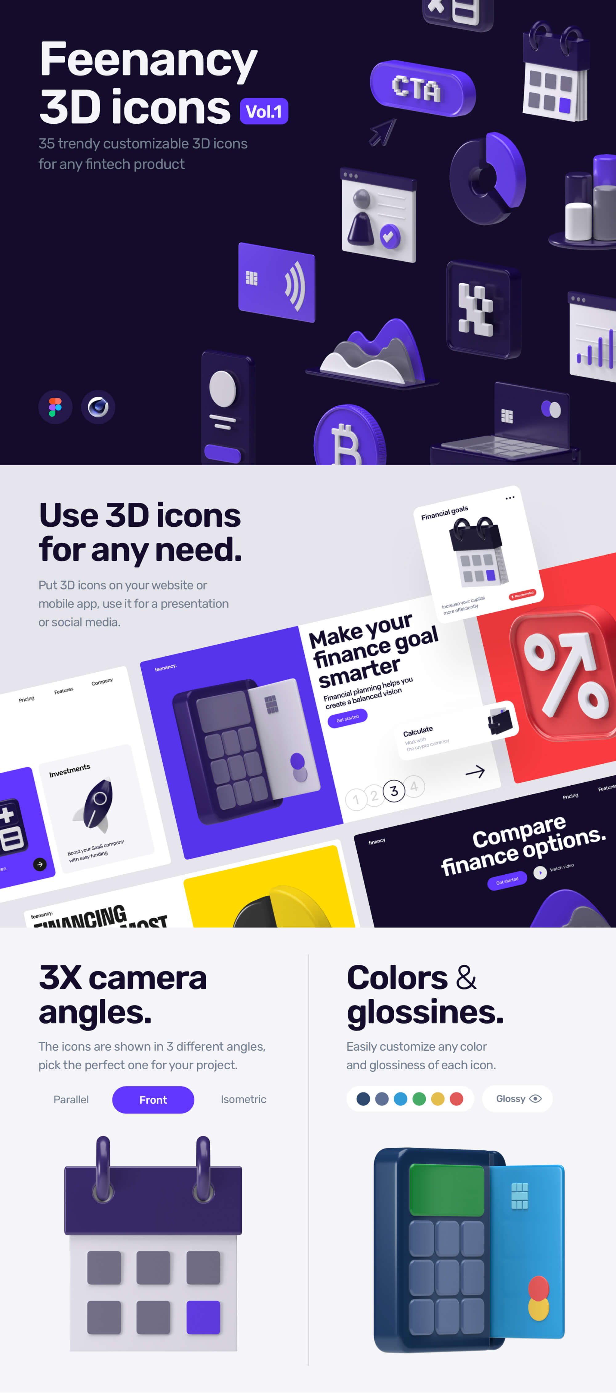 Feenancy 3D icons Vol.1 (Demo) presentation image