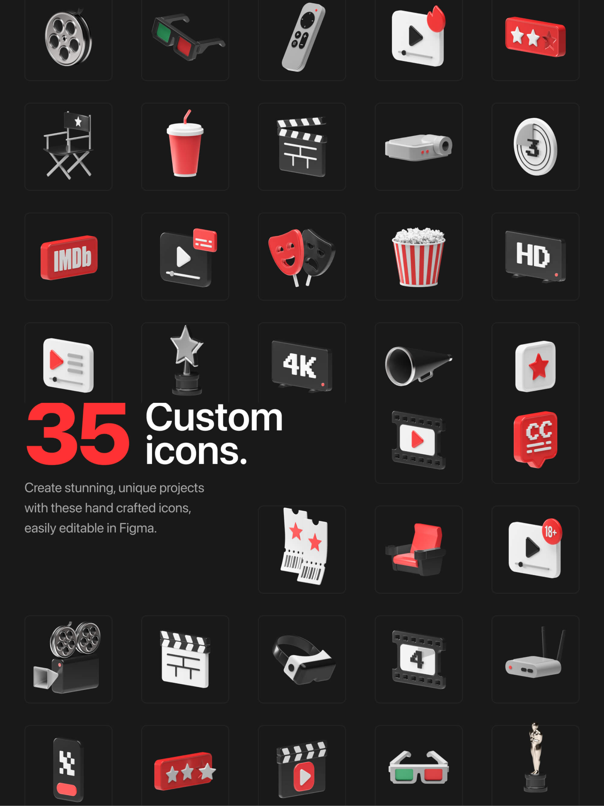 Cinema 3D icons (Demo) presentation image