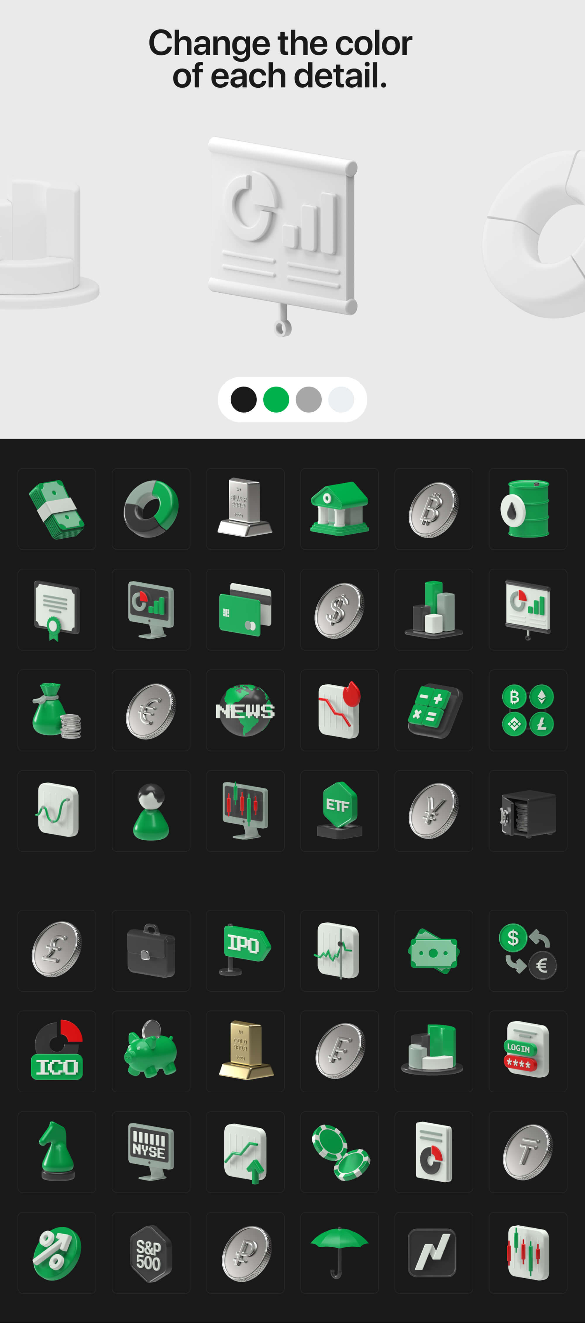 Invest 3D icons (Demo) presentation image