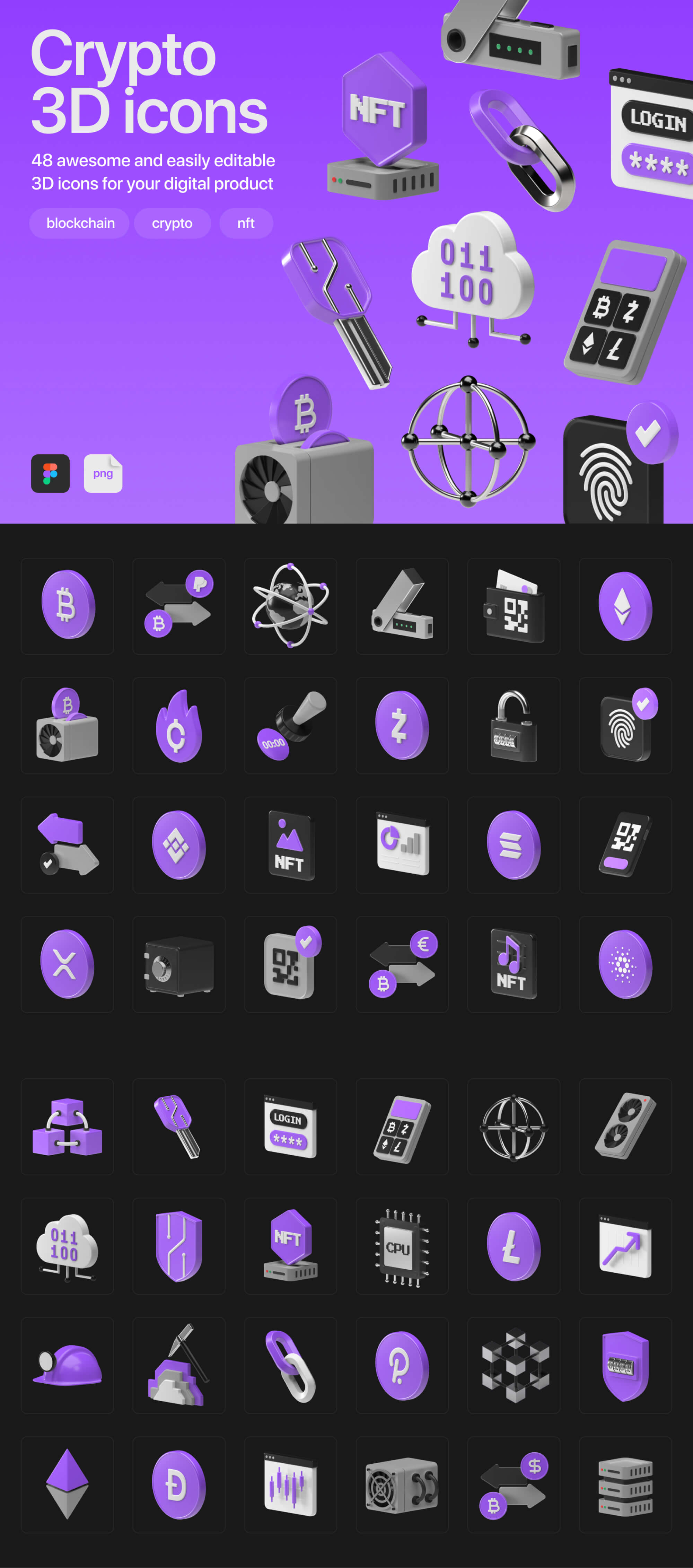 Crypto 3D icons (Demo) presentation image