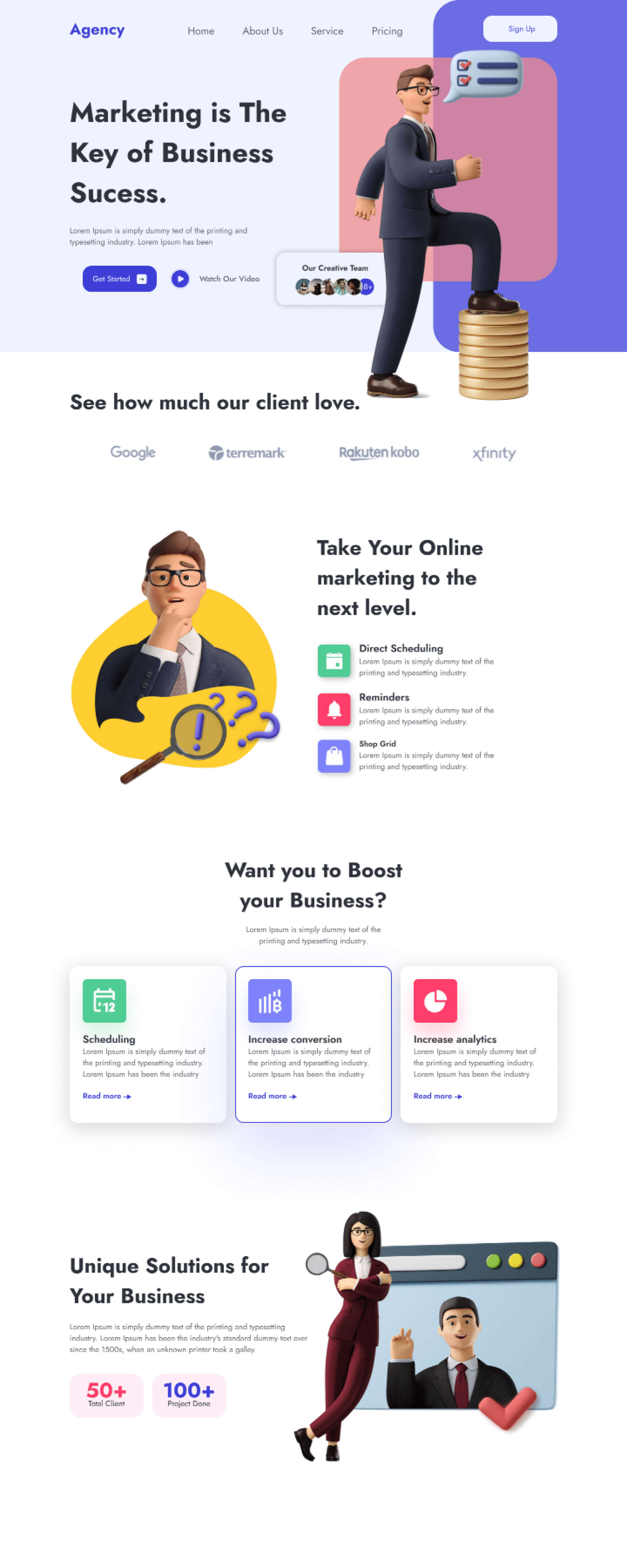 Agency Free Landing Page presentation image