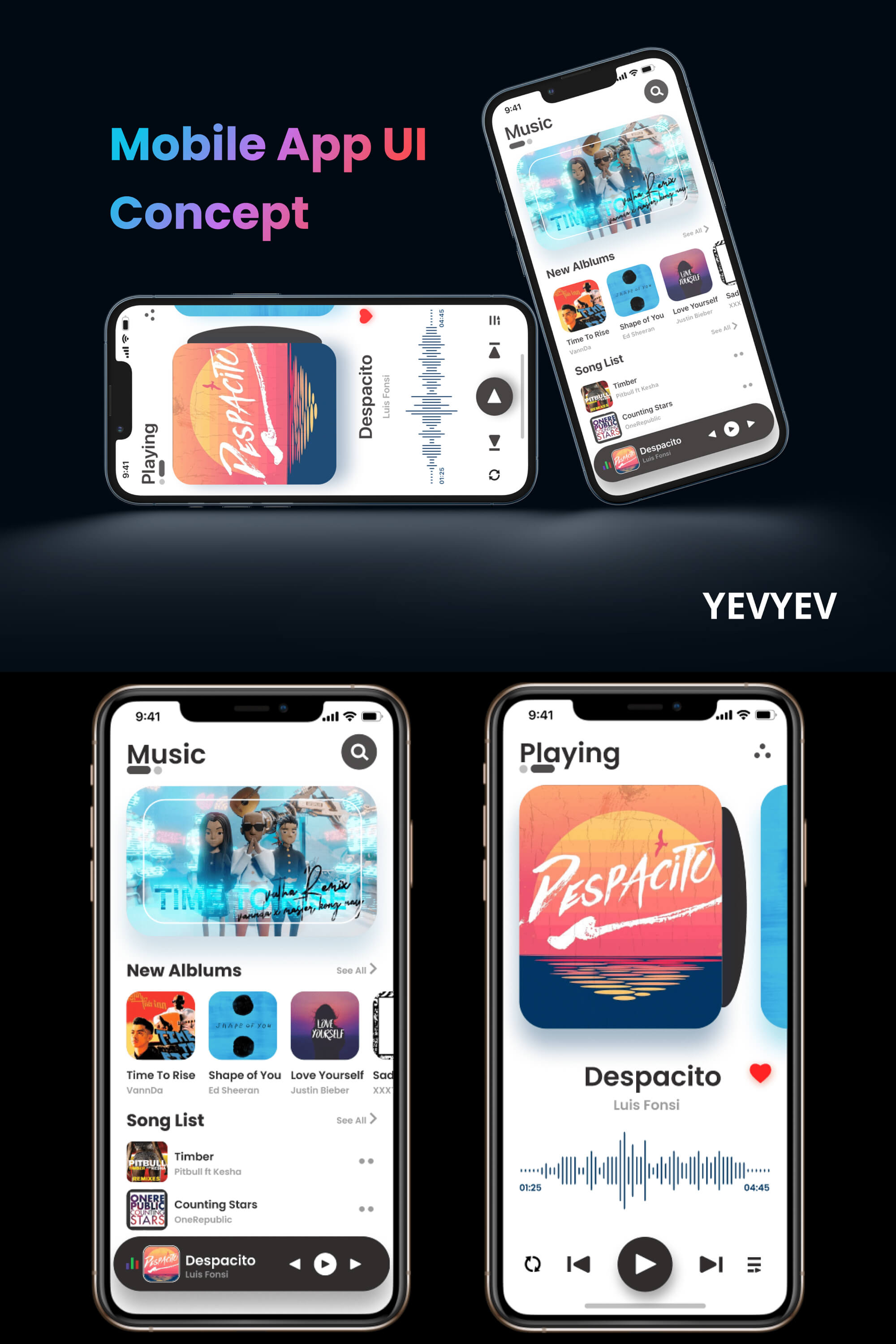 Music App UI Concept presentation image