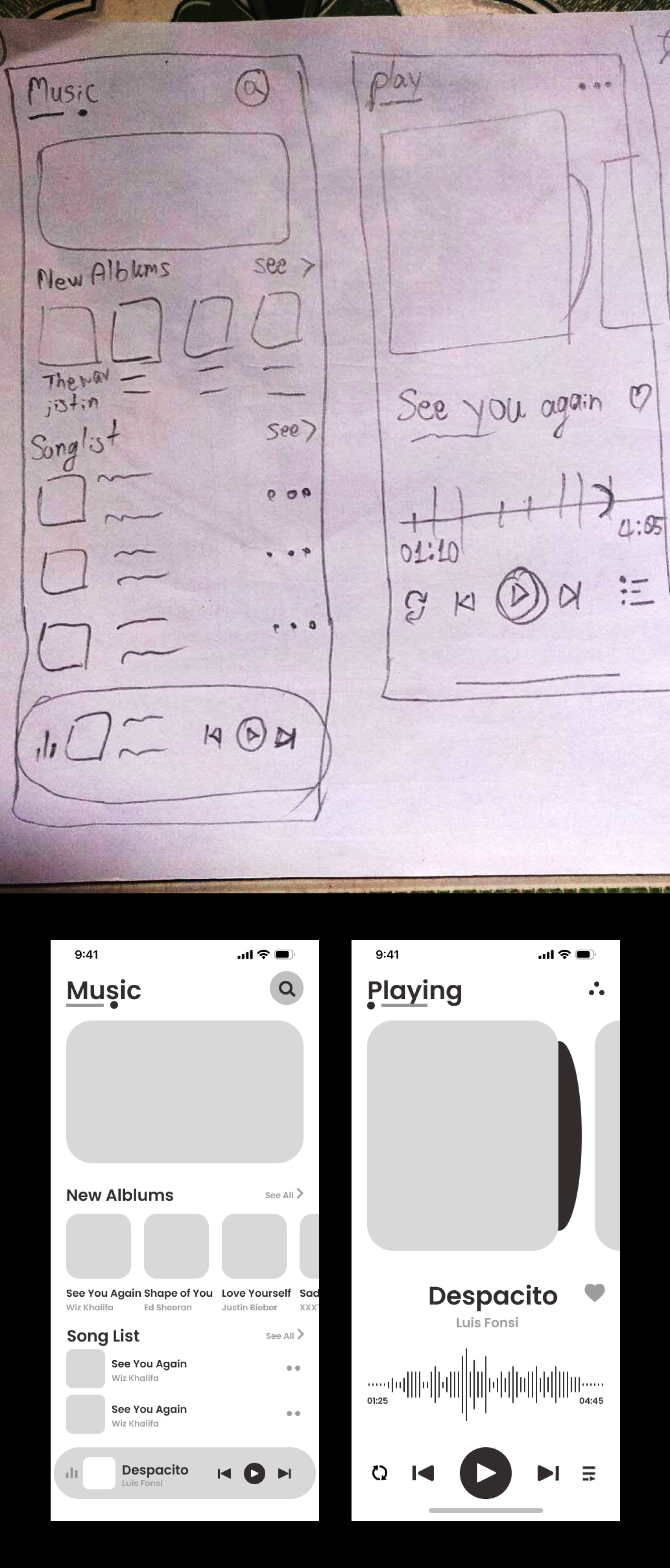 Music App UI Concept presentation image