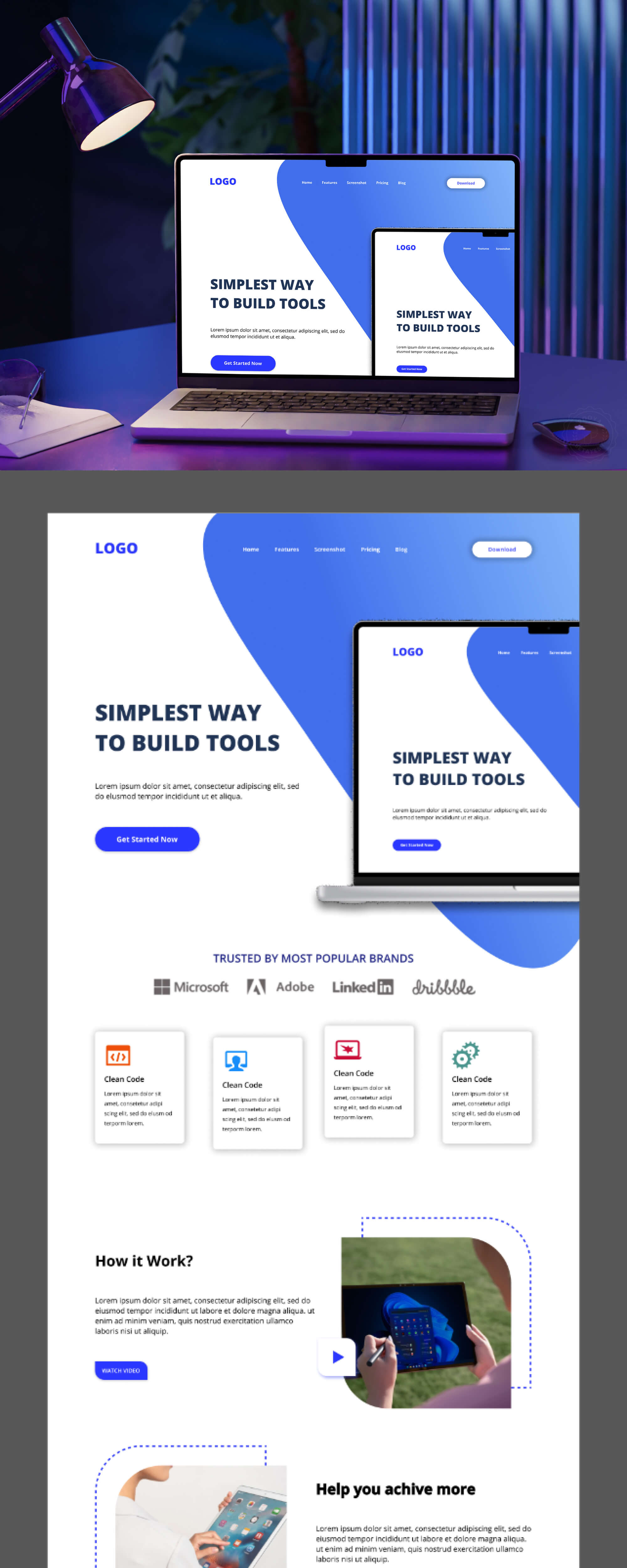 Software Website UI Free Concept ++ YEV YEV presentation image