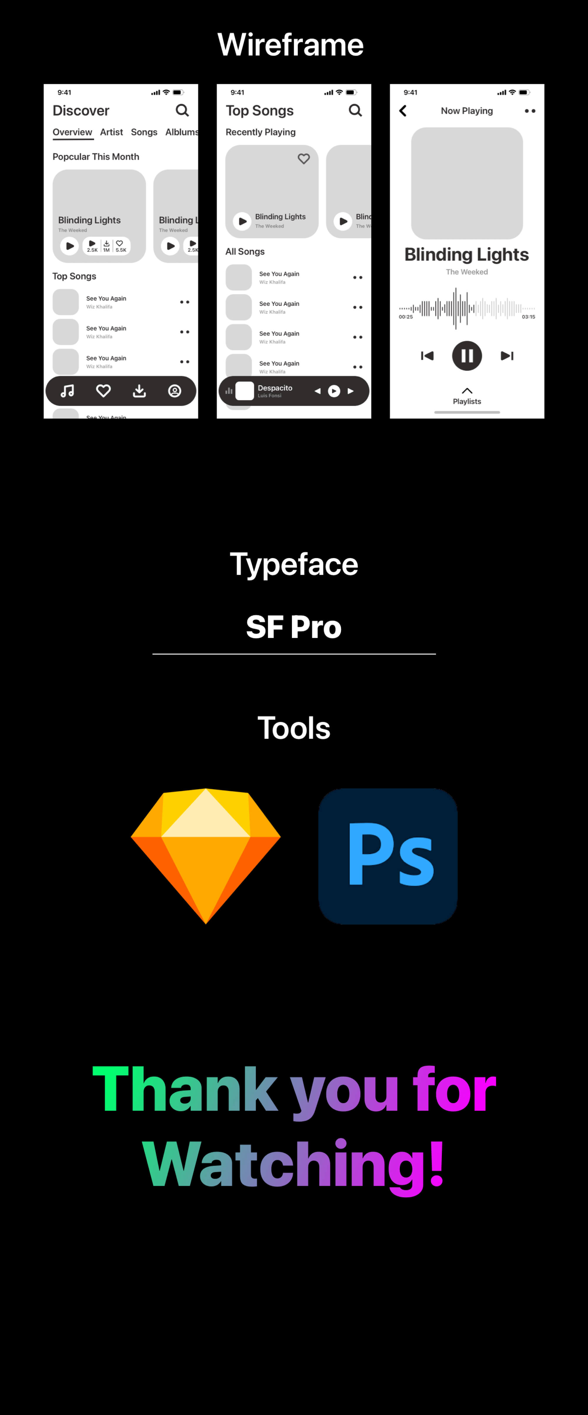 Clean Music App UI Concept presentation image