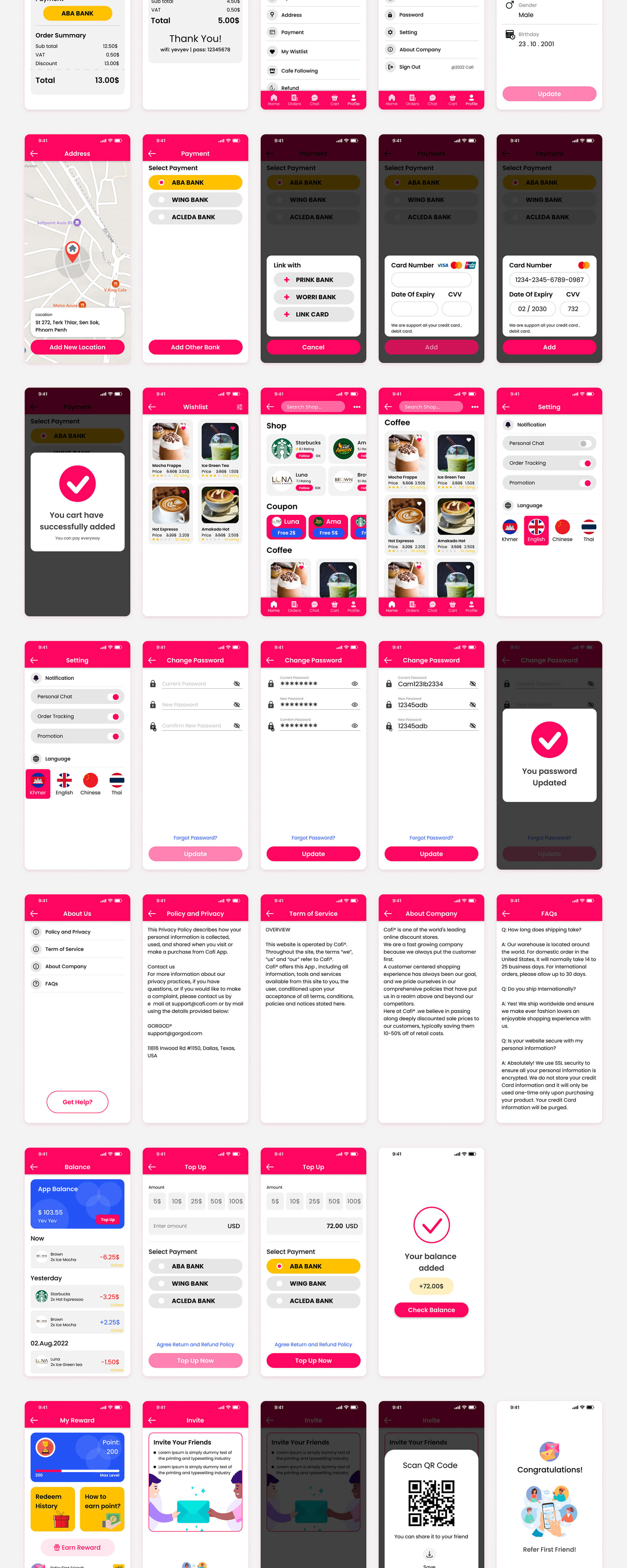 Cafi Mobile App - Coffee App UI Kit presentation image