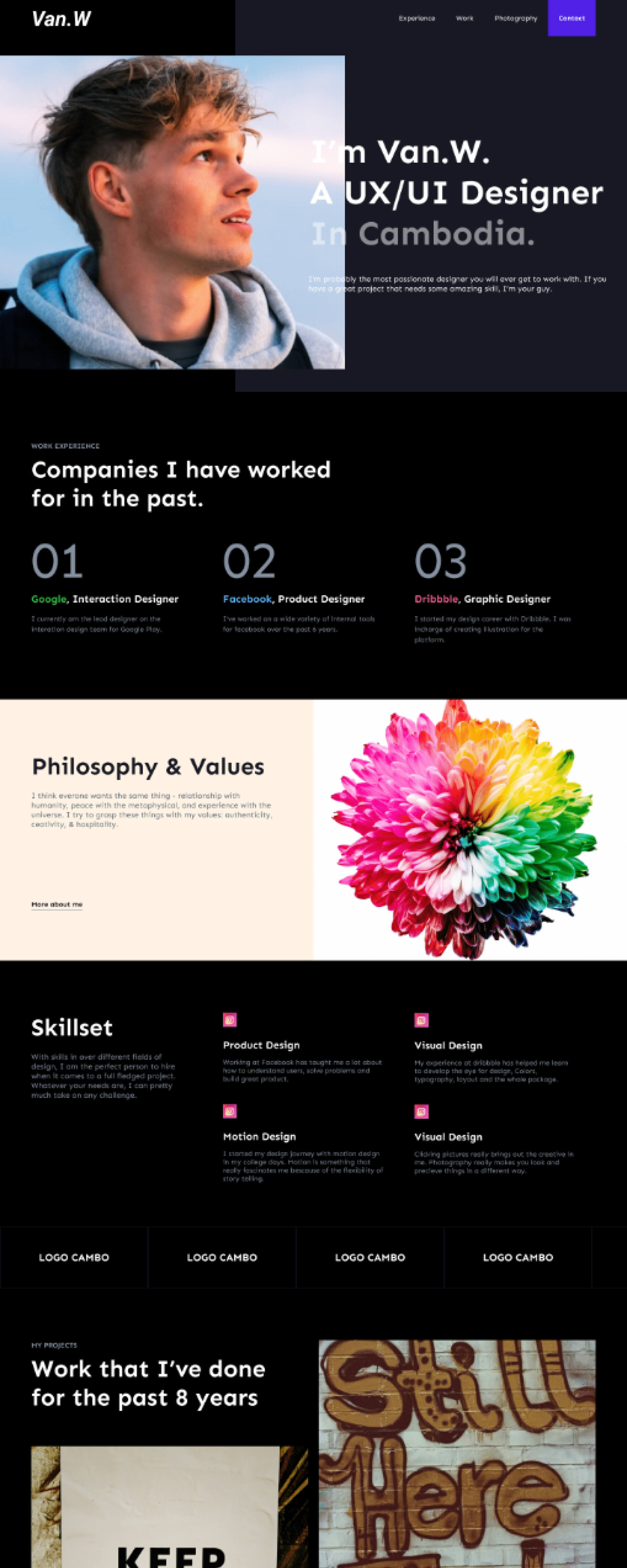 Portfolio Website UI Concept presentation image
