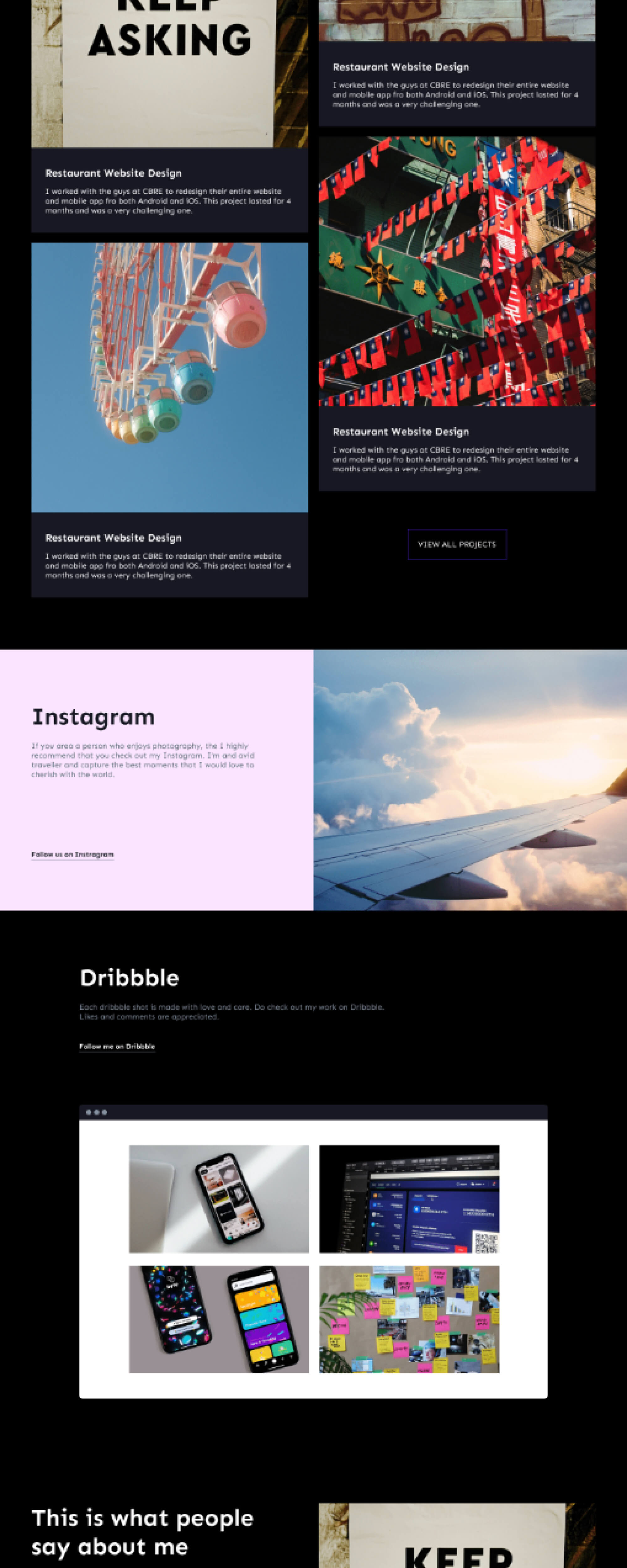 Portfolio Website UI Concept presentation image