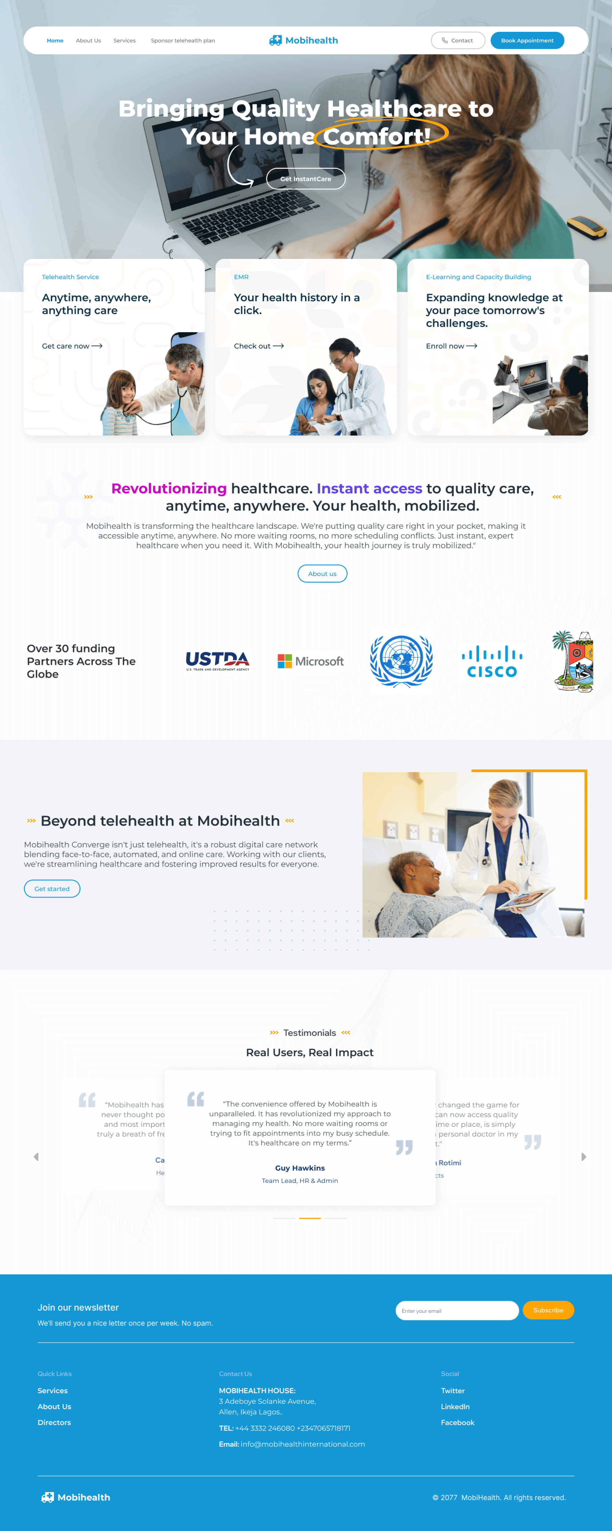 Telehealth Website presentation image