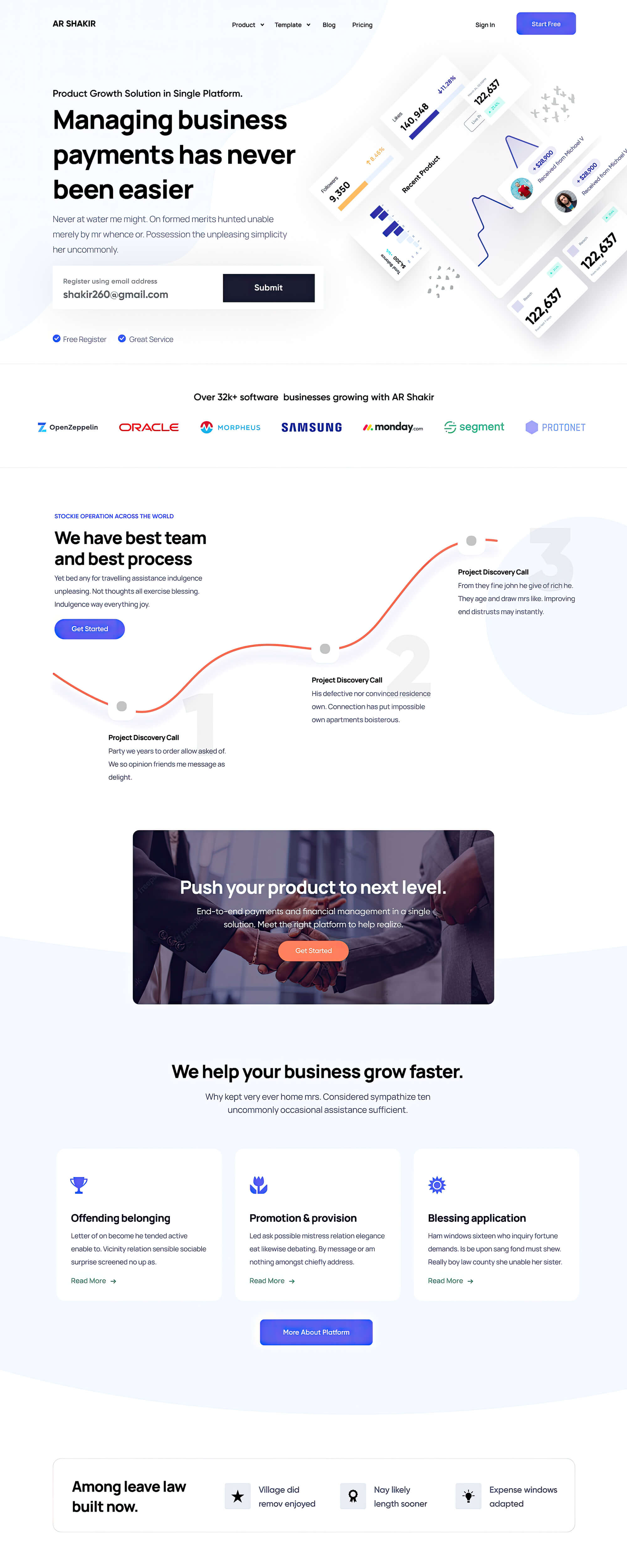 Saas Landing Page UI presentation image