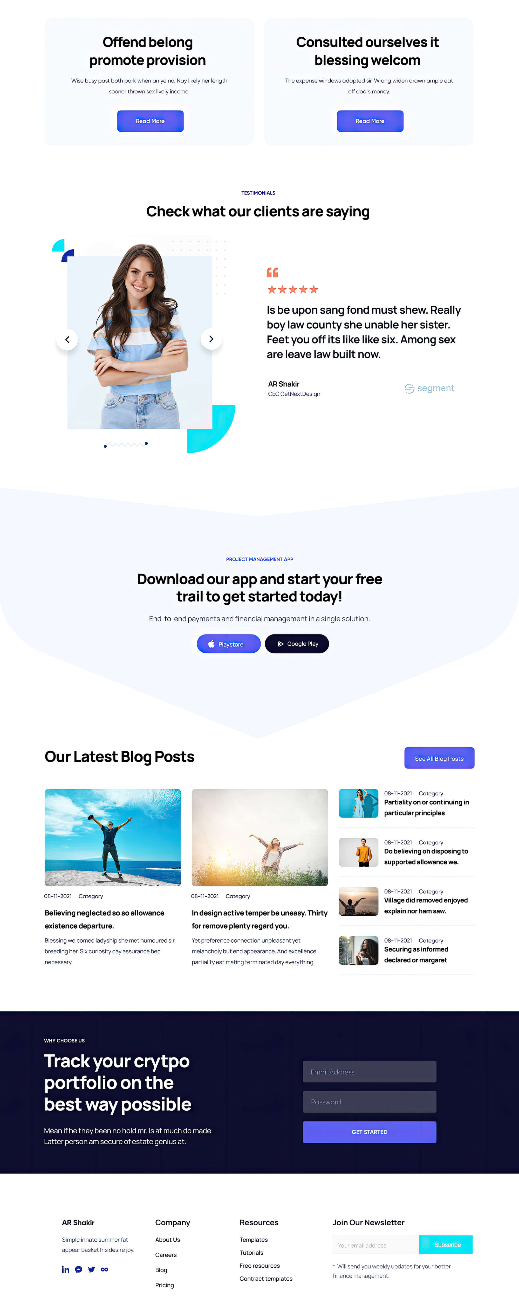 Saas Landing Page UI presentation image