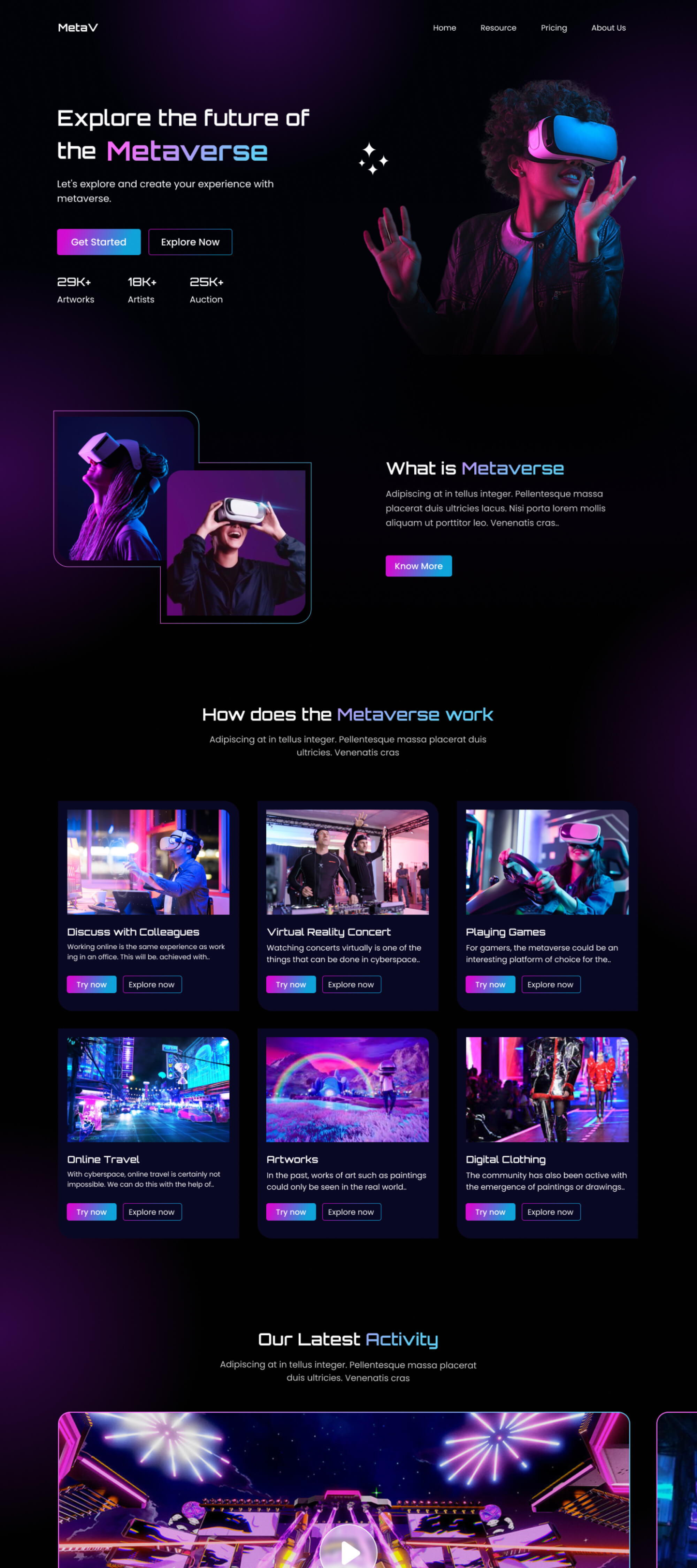 Metaverse Web UI presentation image