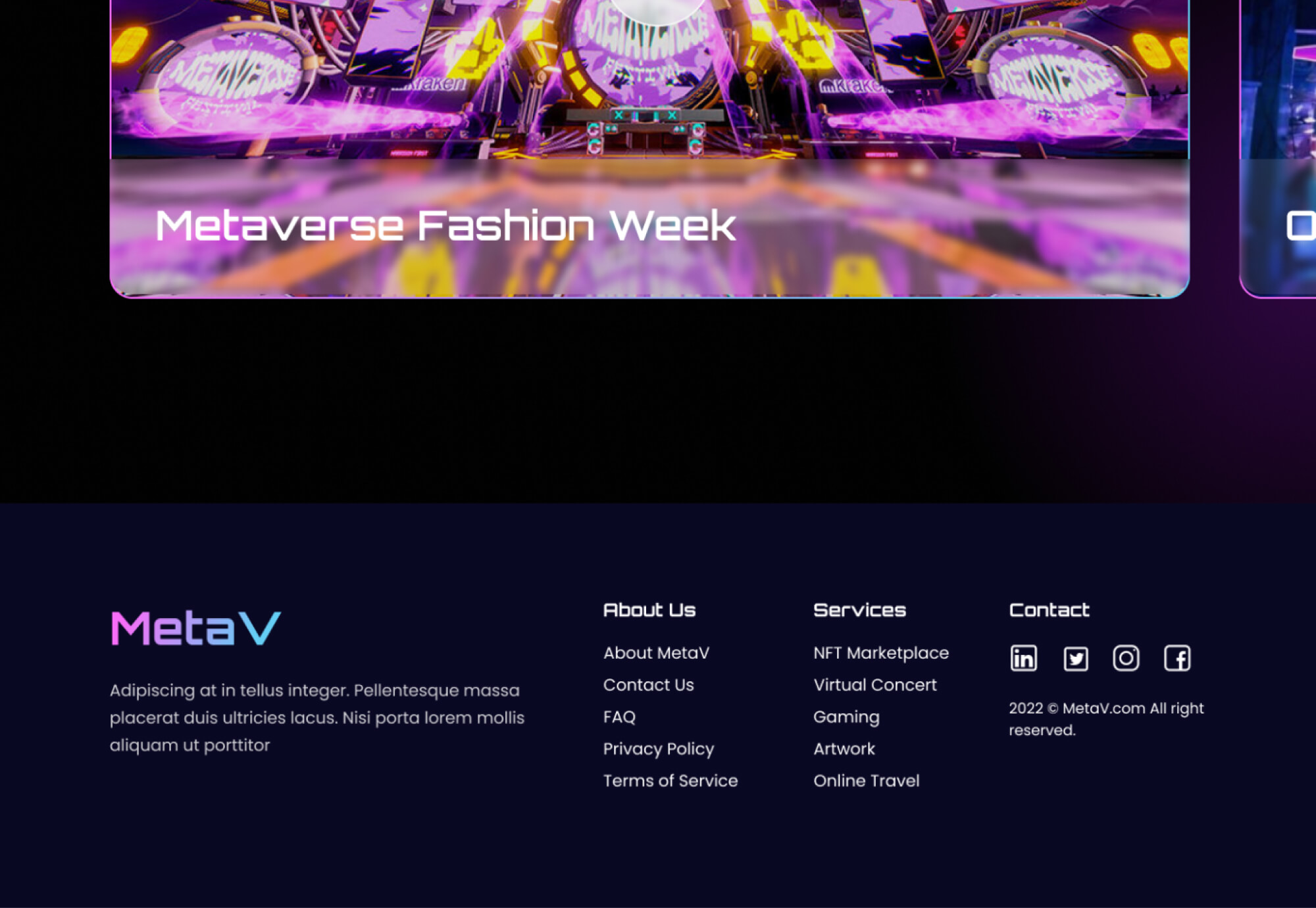Metaverse Web UI presentation image