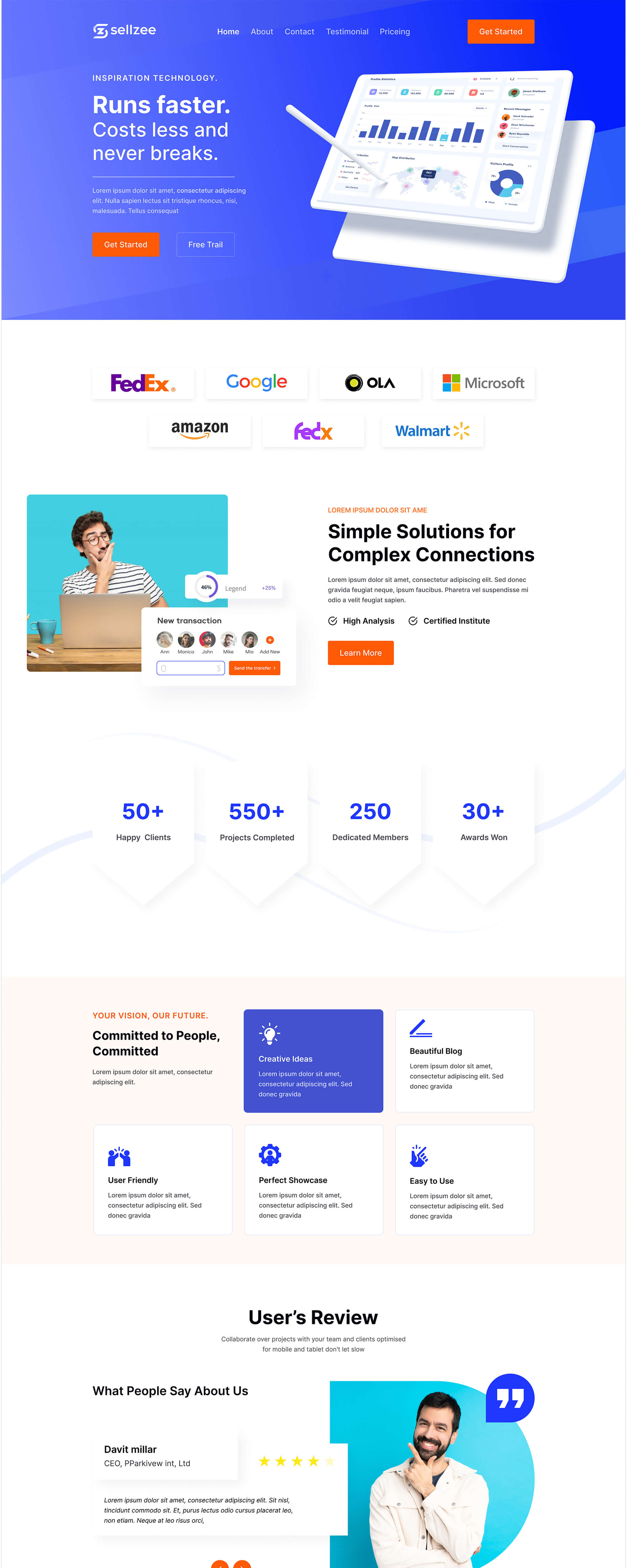 Sellzee - Saas Landing Page presentation image