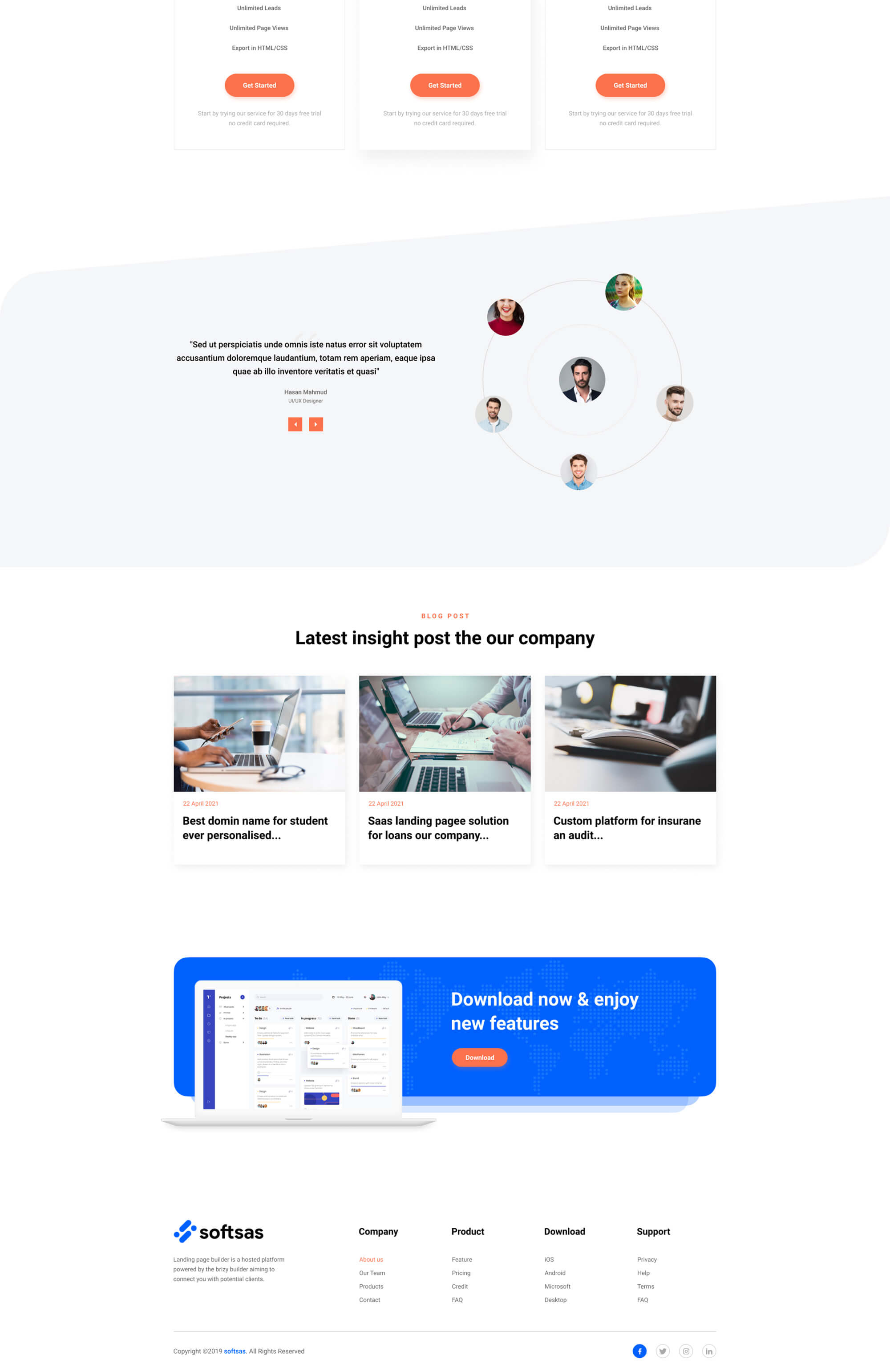 Softsas - Software Landing Page presentation image