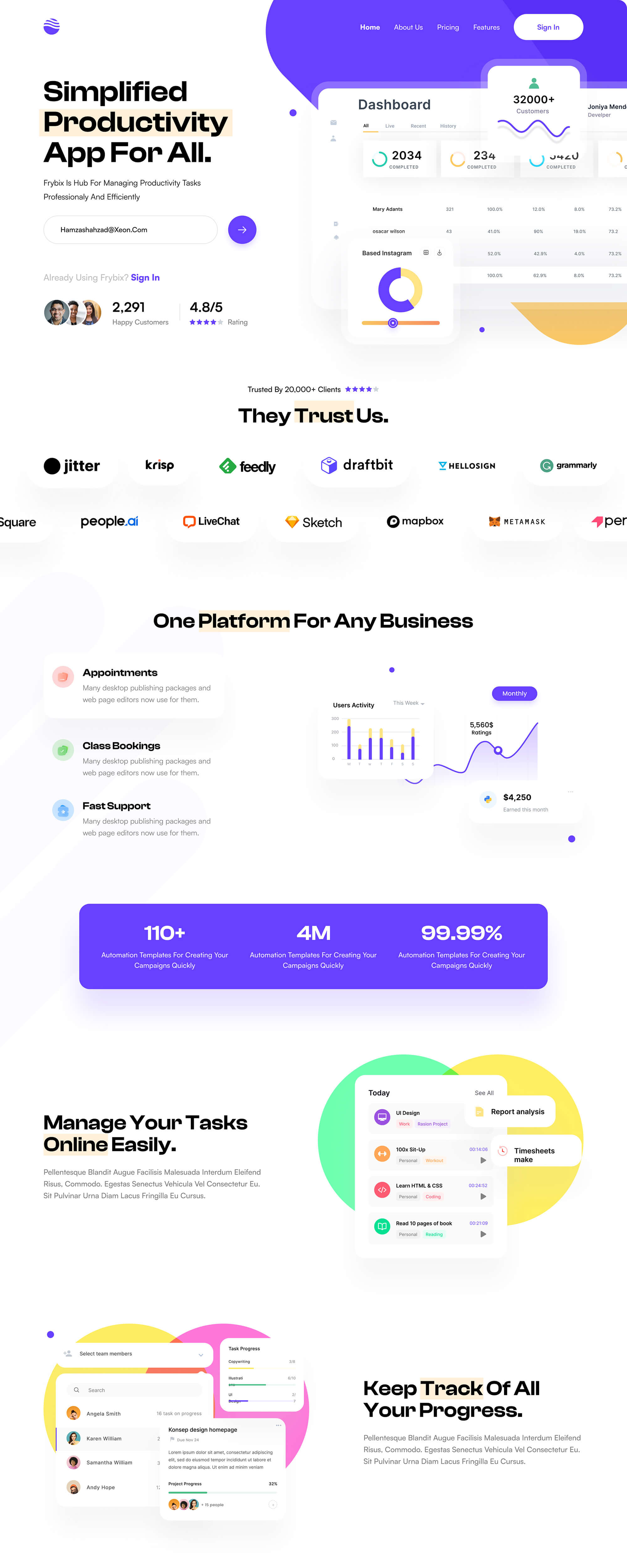 SaaS Landing Page presentation image
