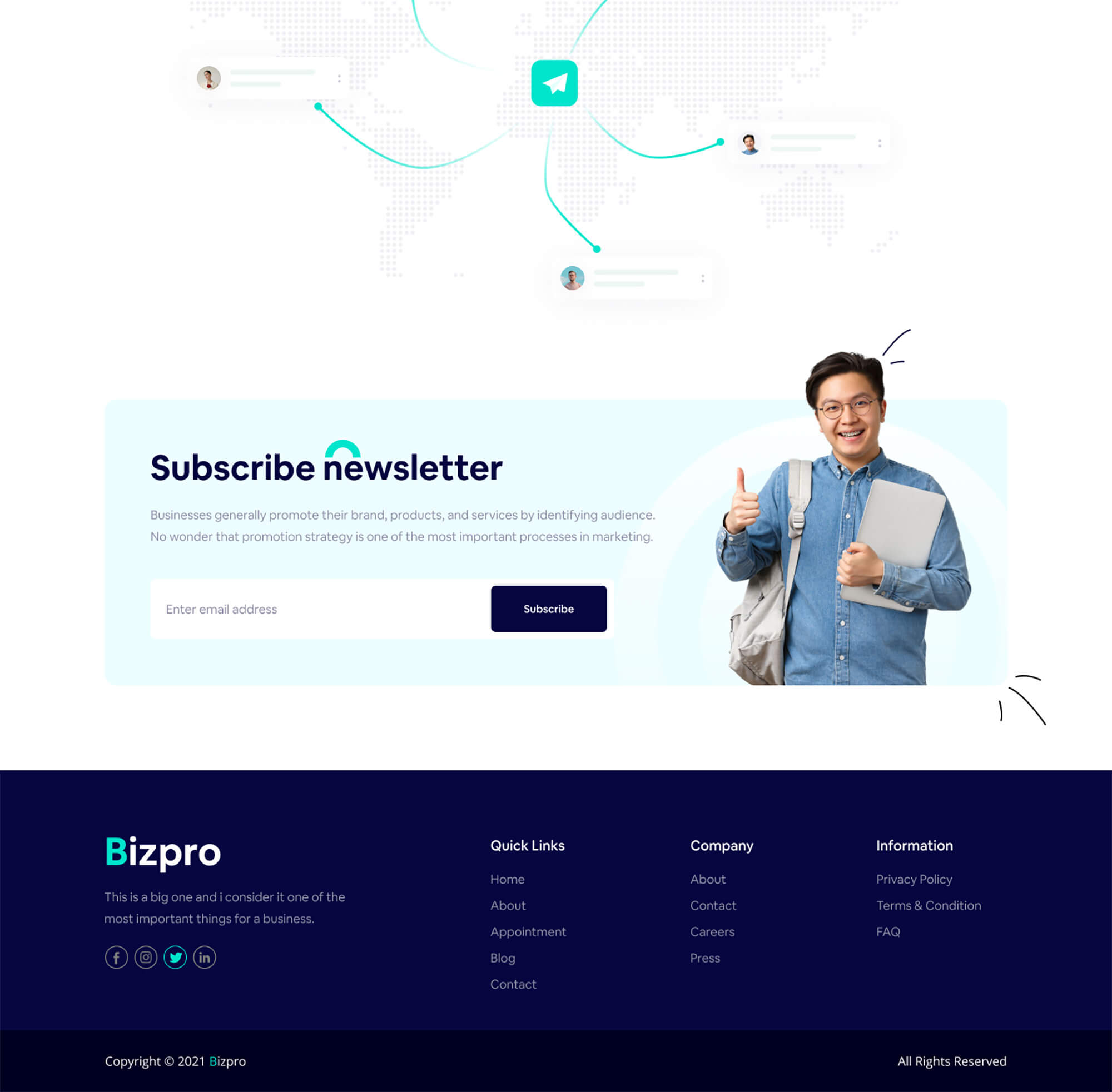 Bizpro - A Business Promotion Solution Landing Page presentation image
