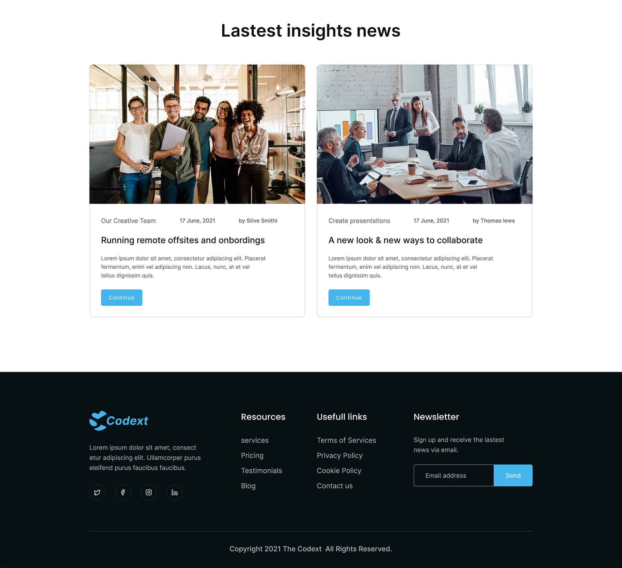 Codext - Saas Landing Page UI Design presentation image
