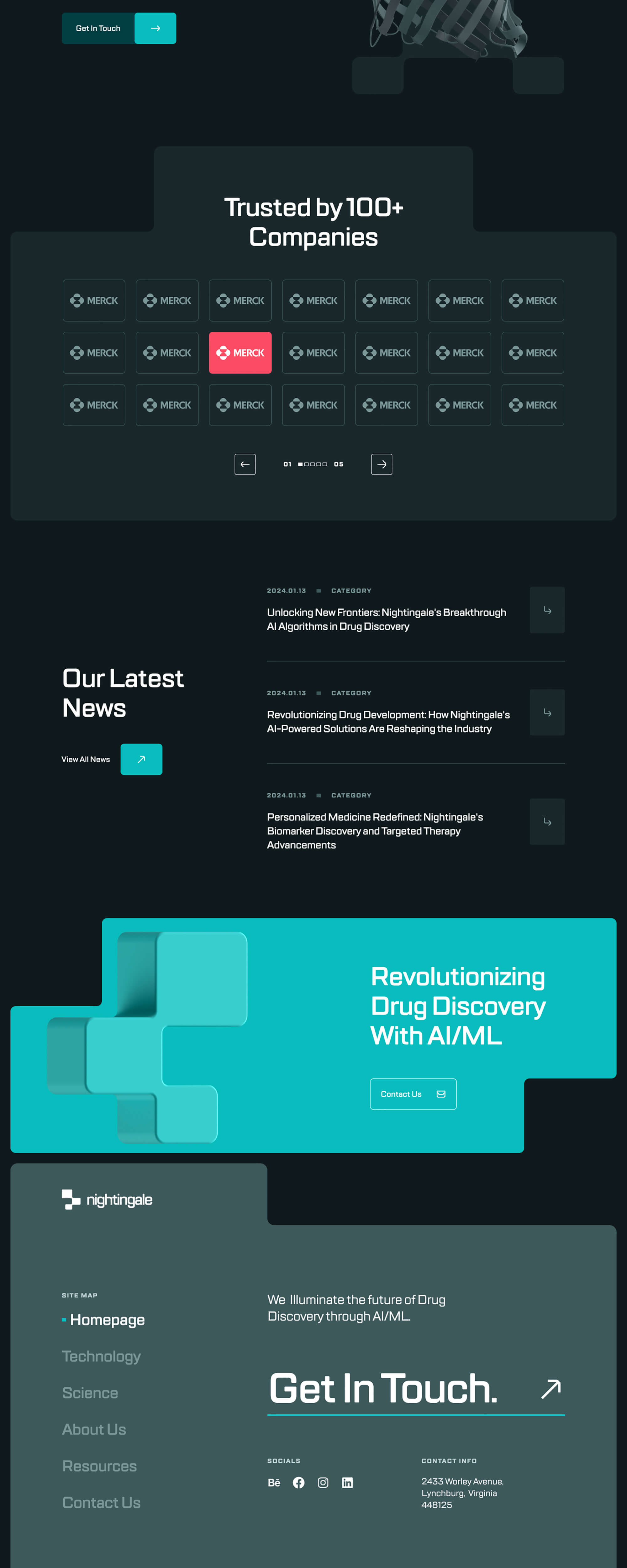 SH nightingale: AI-Driven Biotech Web Template presentation image