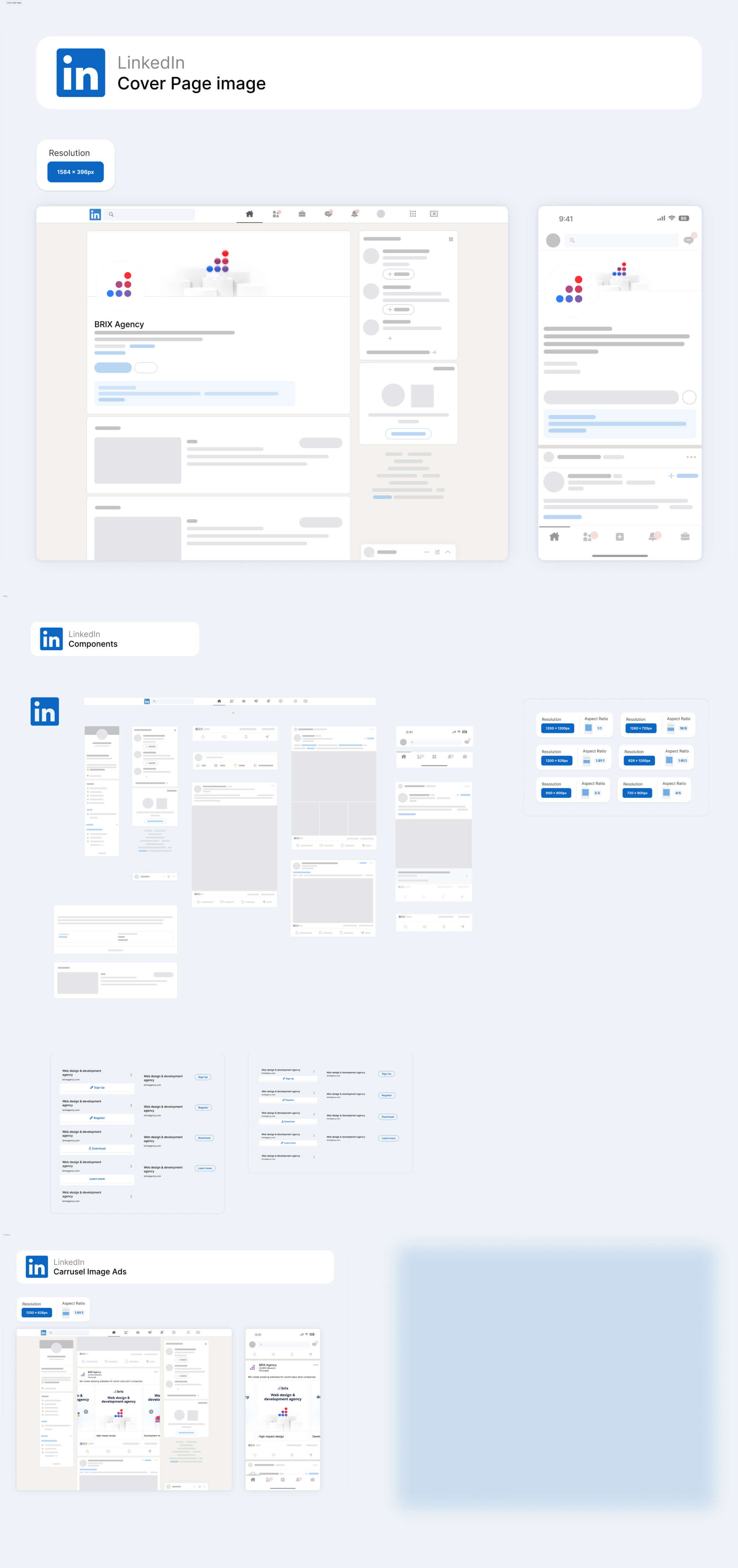LinkedIn Image Size Kit | BRIX Agency presentation image