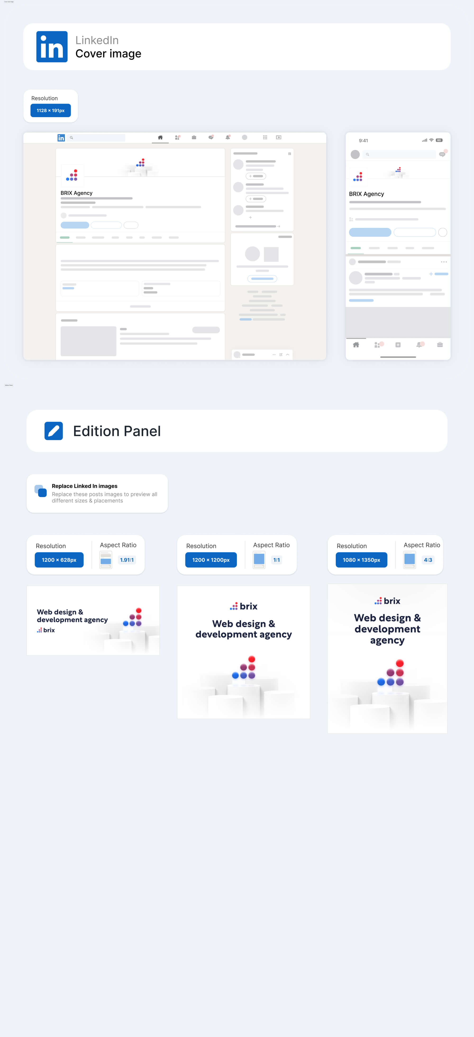 LinkedIn Image Size Kit | BRIX Agency presentation image