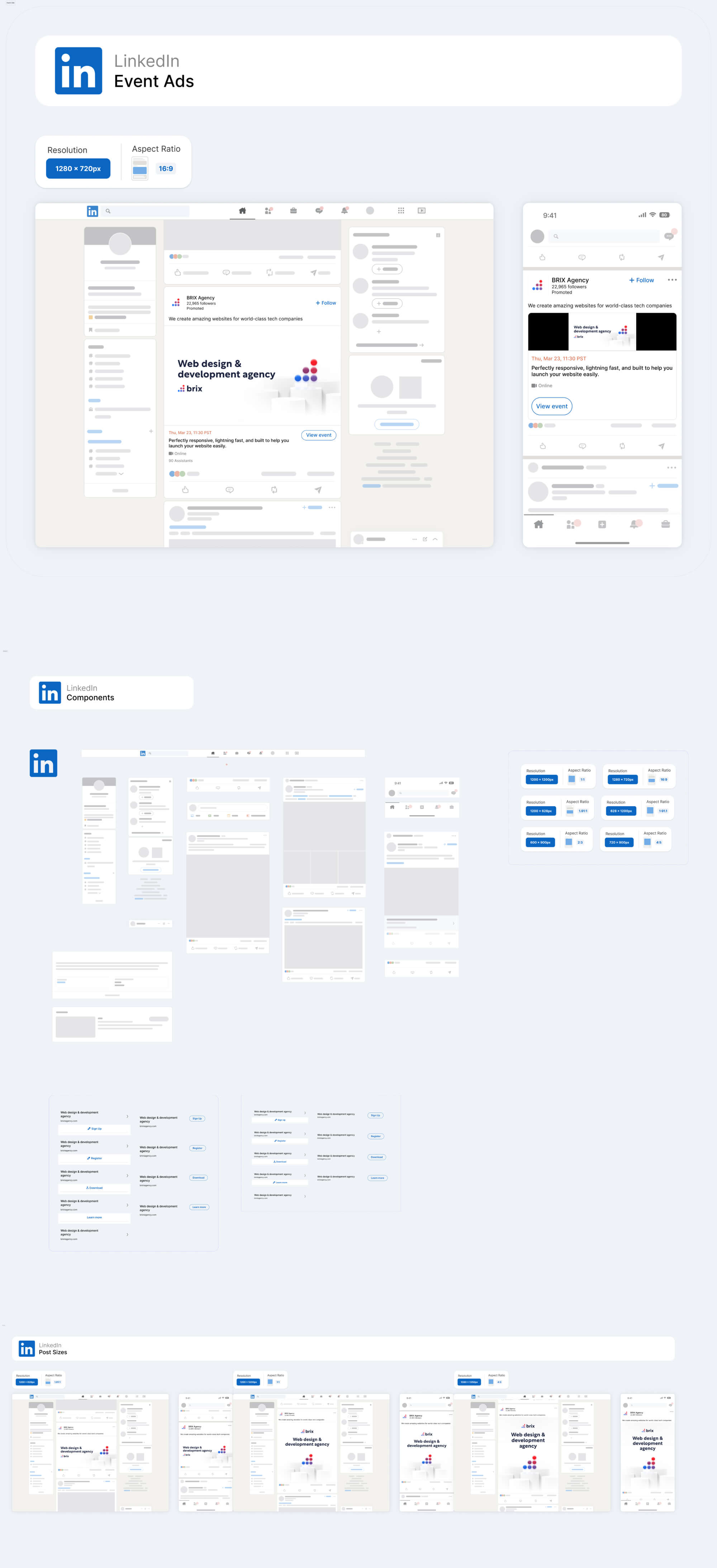 LinkedIn Image Size Kit | BRIX Agency presentation image
