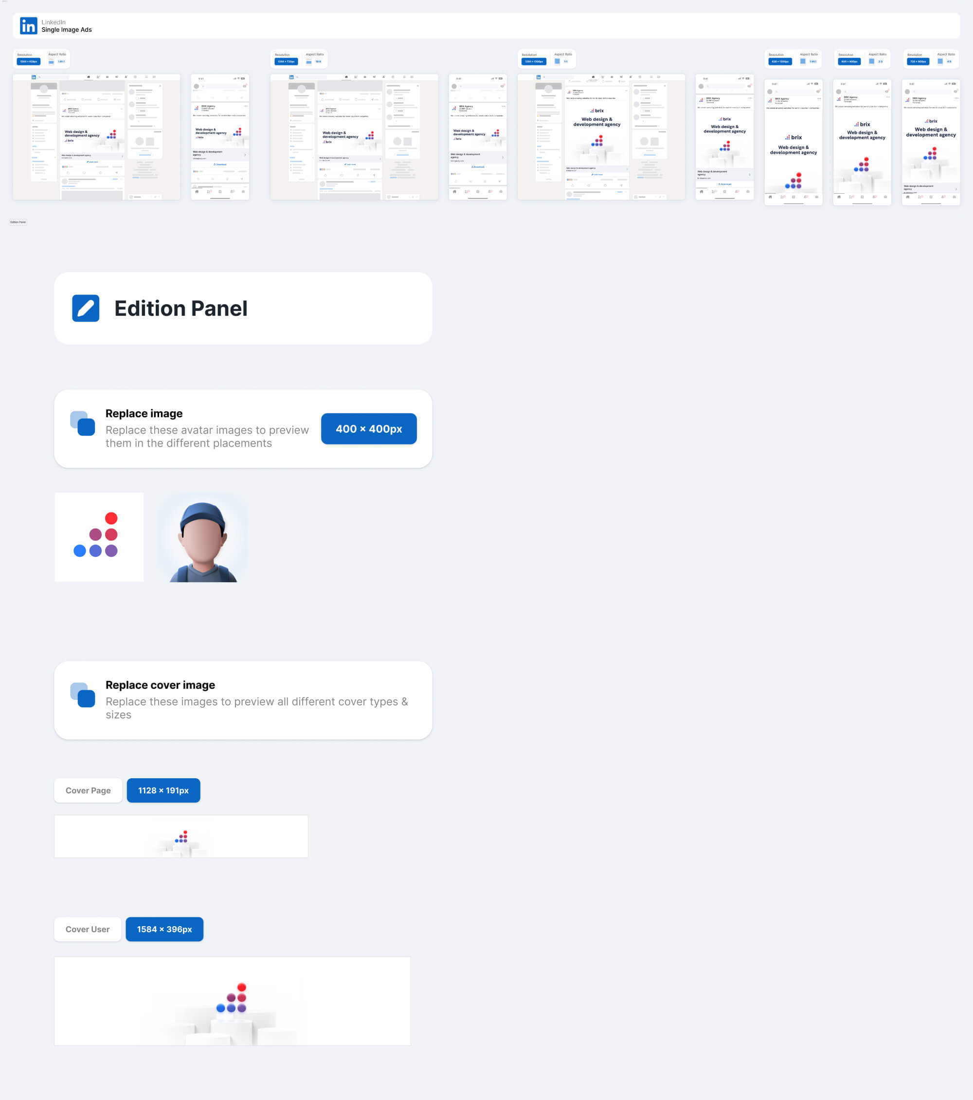 LinkedIn Image Size Kit | BRIX Agency presentation image