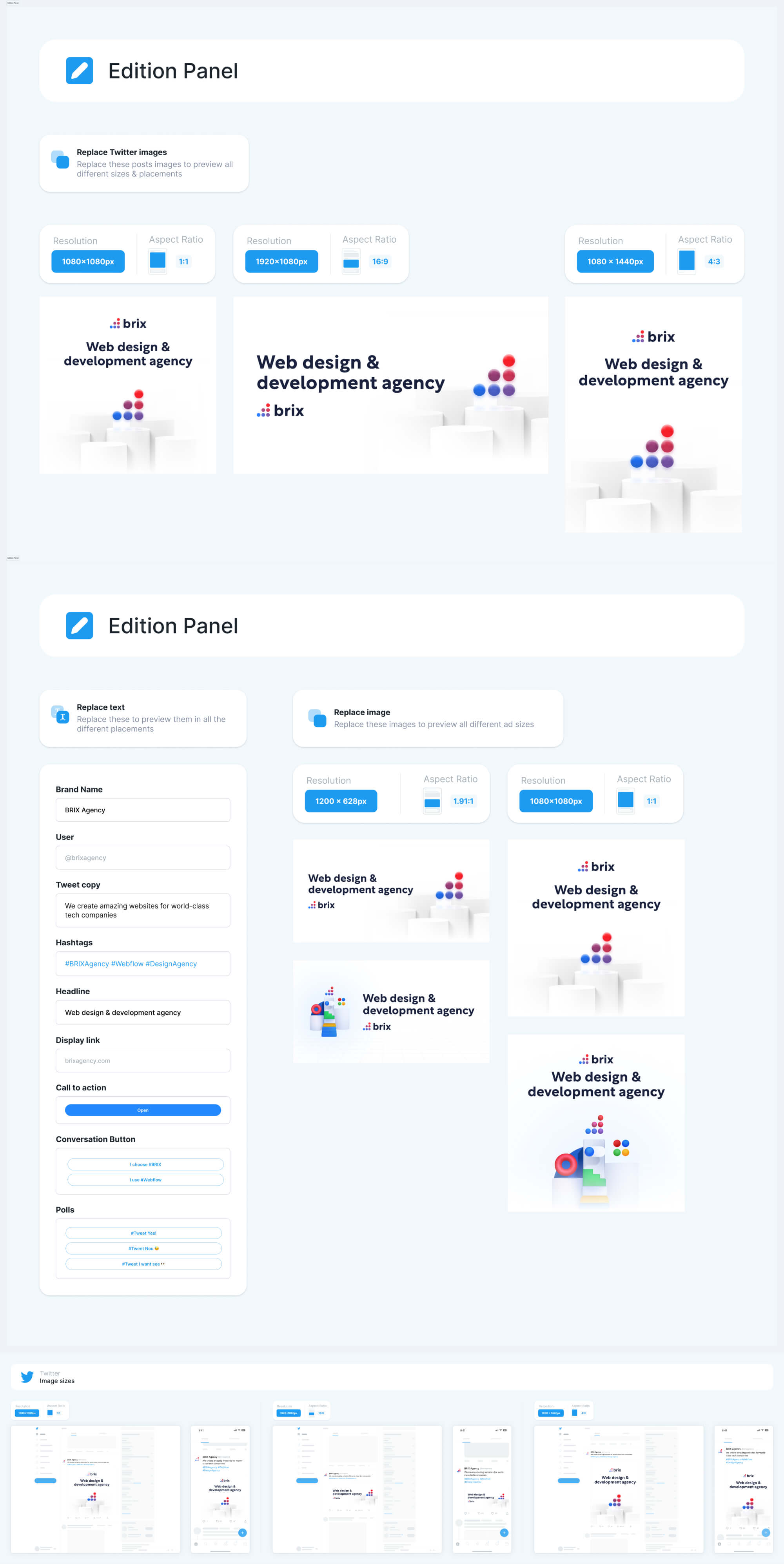 Twitter Image Size Kit | BRIX Agency presentation image