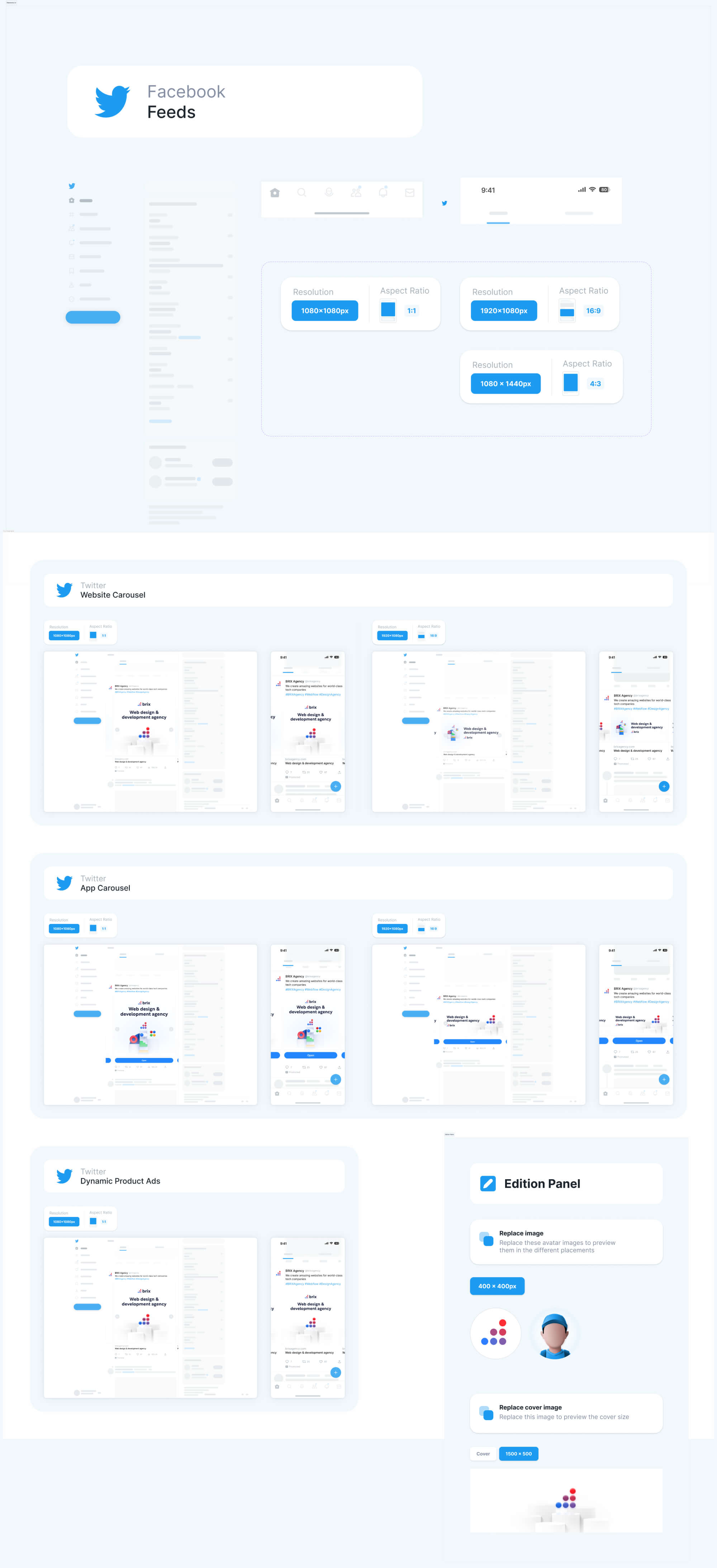 Twitter Image Size Kit | BRIX Agency presentation image