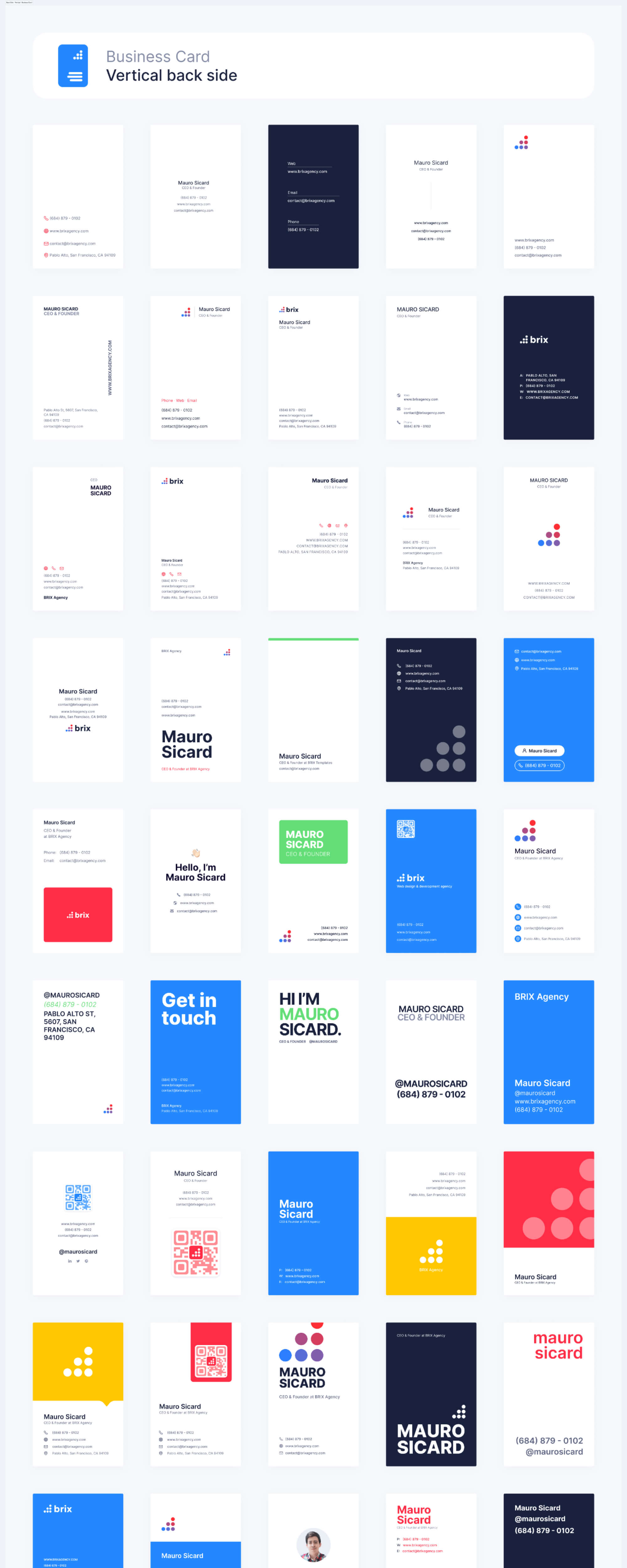 Business Cards Design Kit | BRIX Agency presentation image