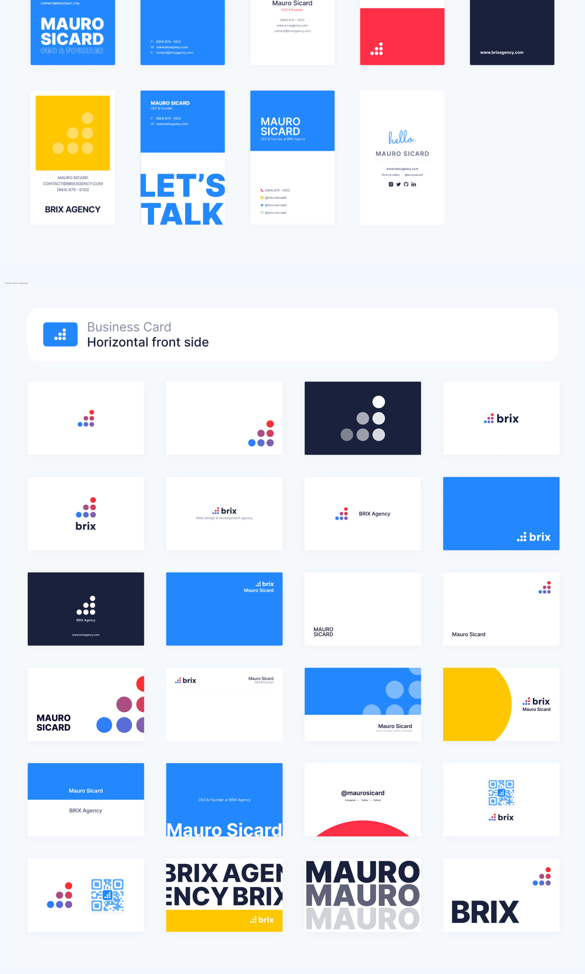Business Cards Design Kit | BRIX Agency presentation image