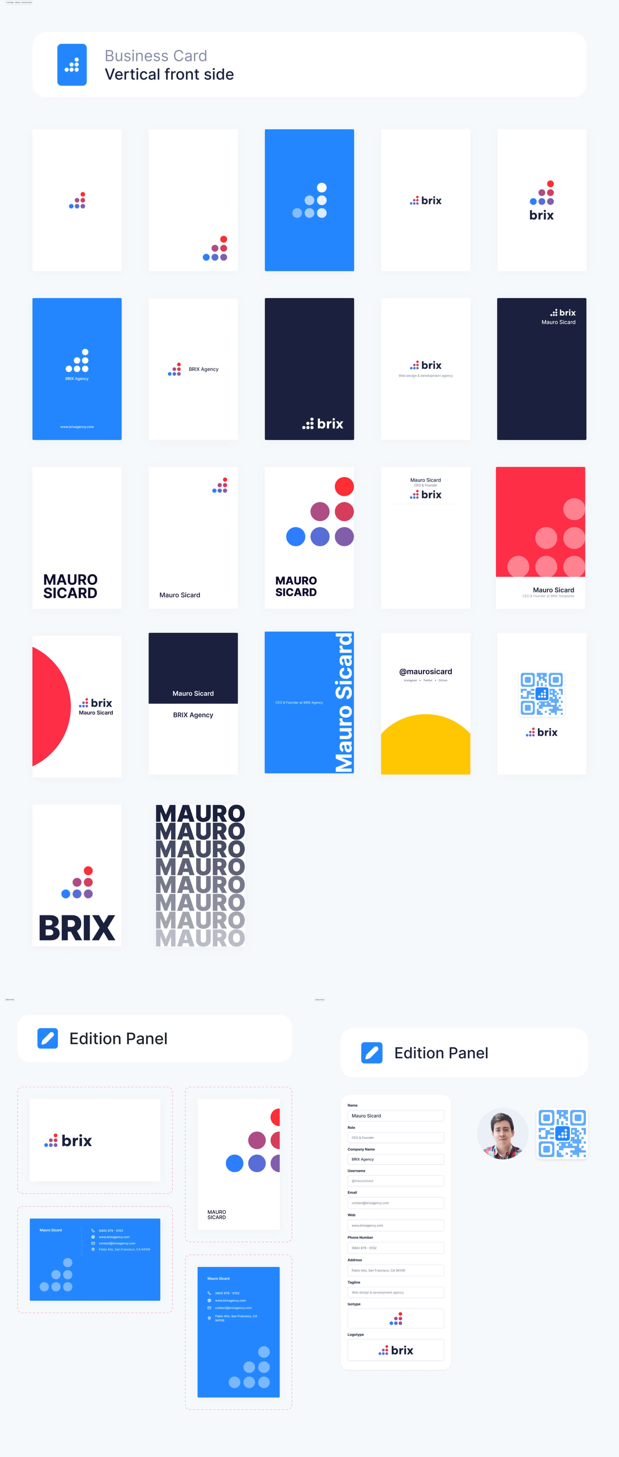 Business Cards Design Kit | BRIX Agency presentation image