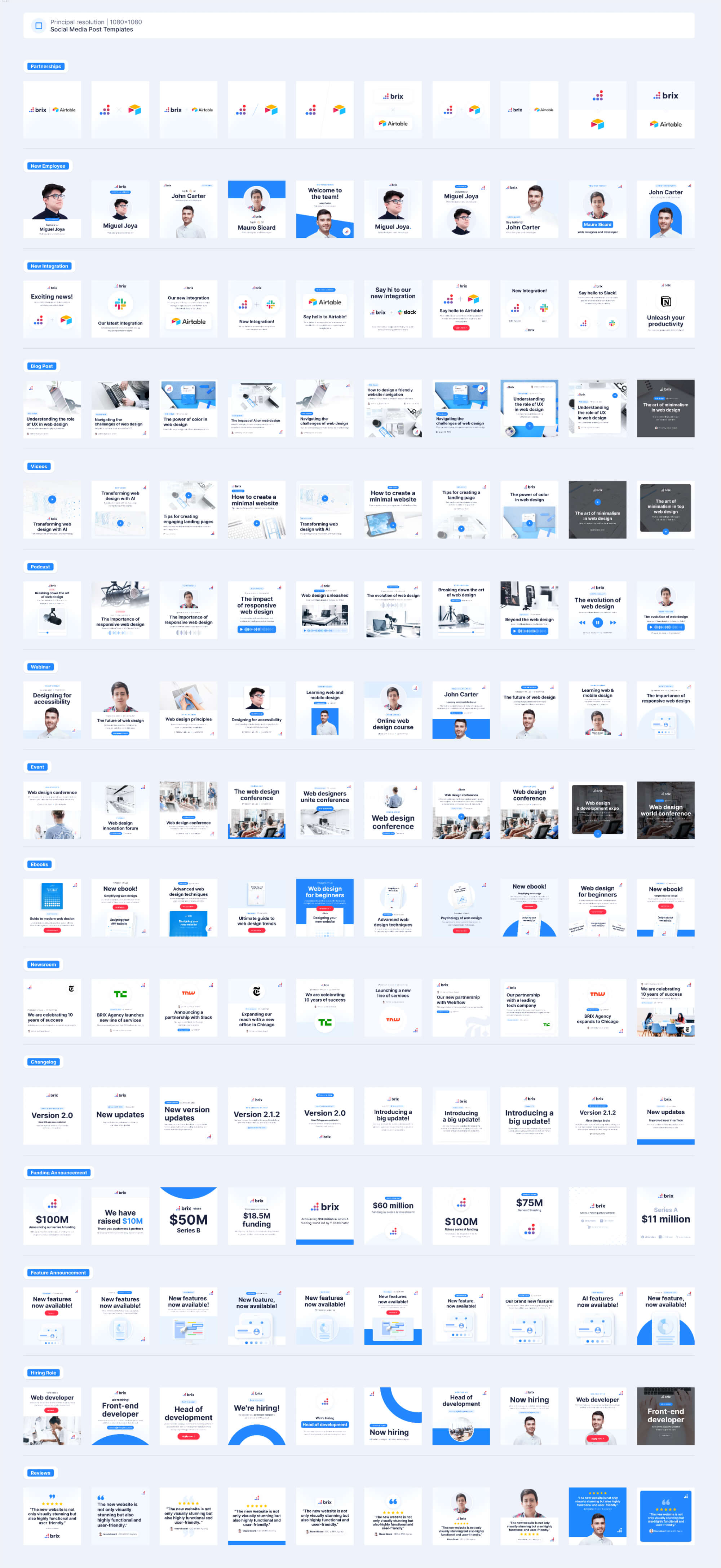 Social Media Templates Figma Kit | BRIX Agency presentation image
