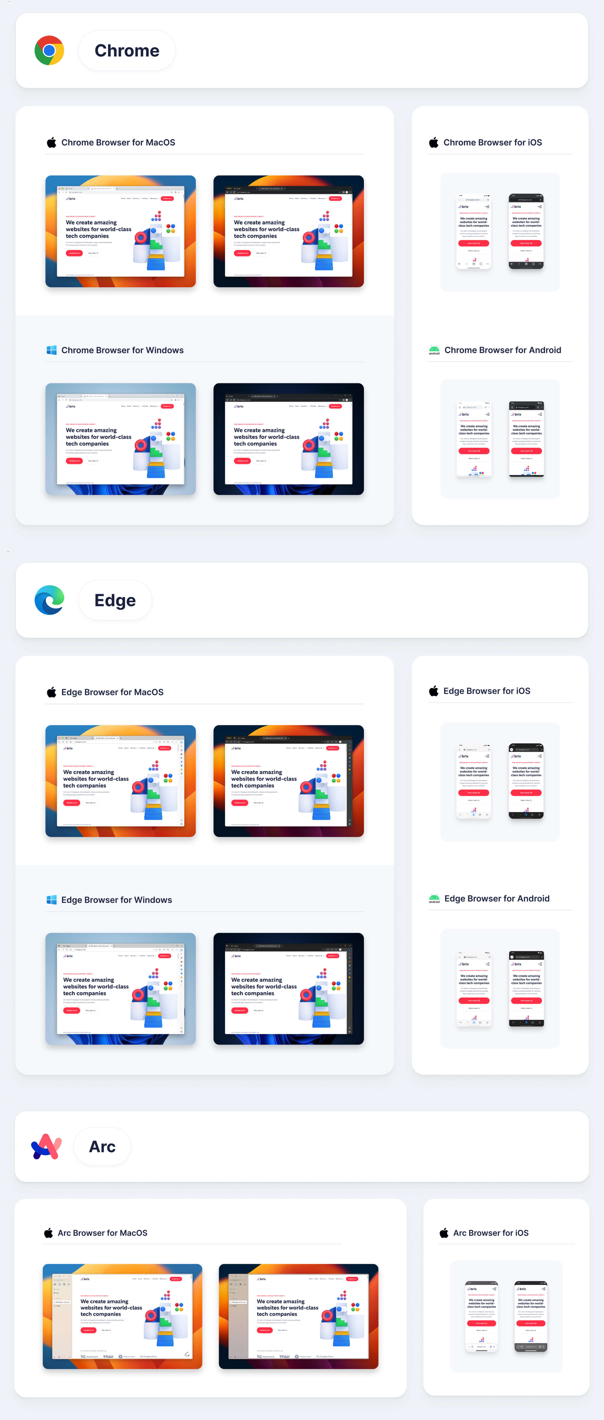 Browser Mockups Figma Kit | BRIX Agency presentation image