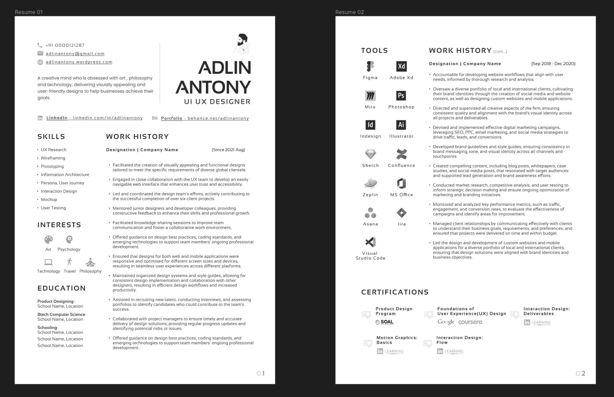 Resume Template | UI UX Designer presentation image