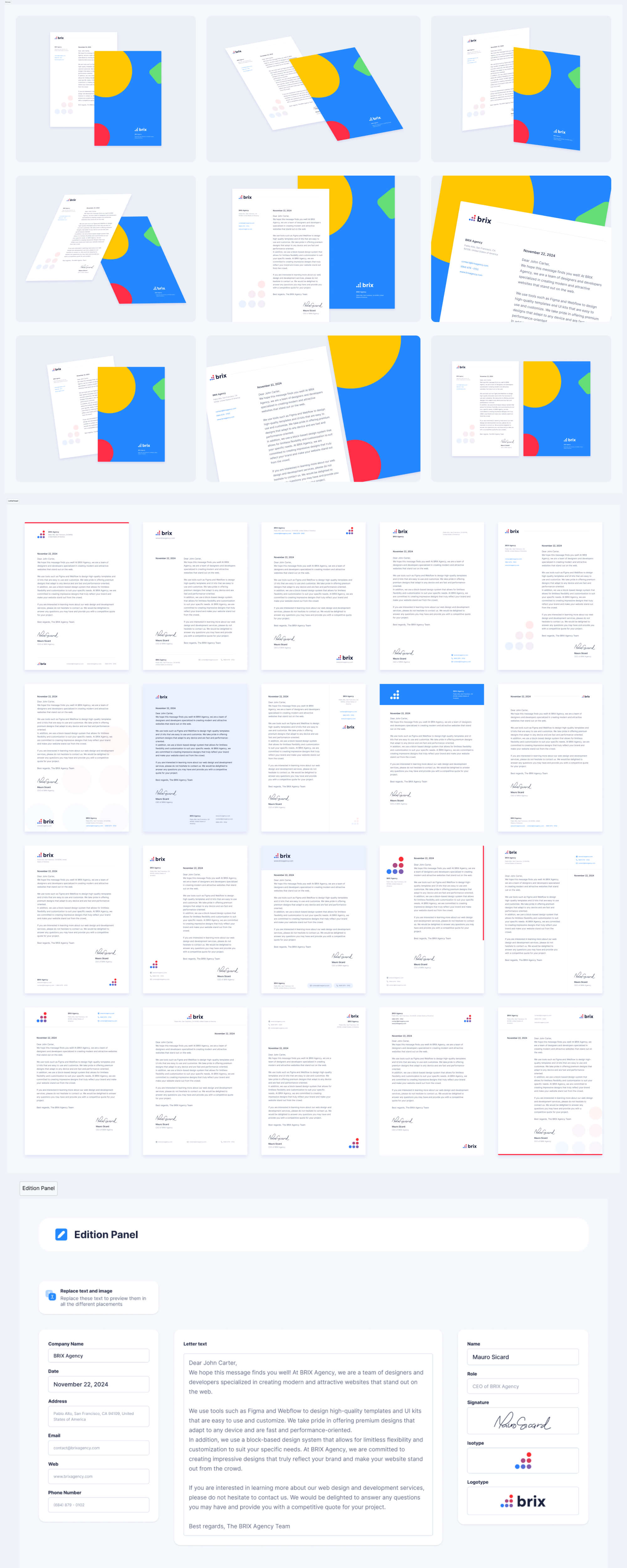 Letterhead Design Kit | BRIX Agency presentation image