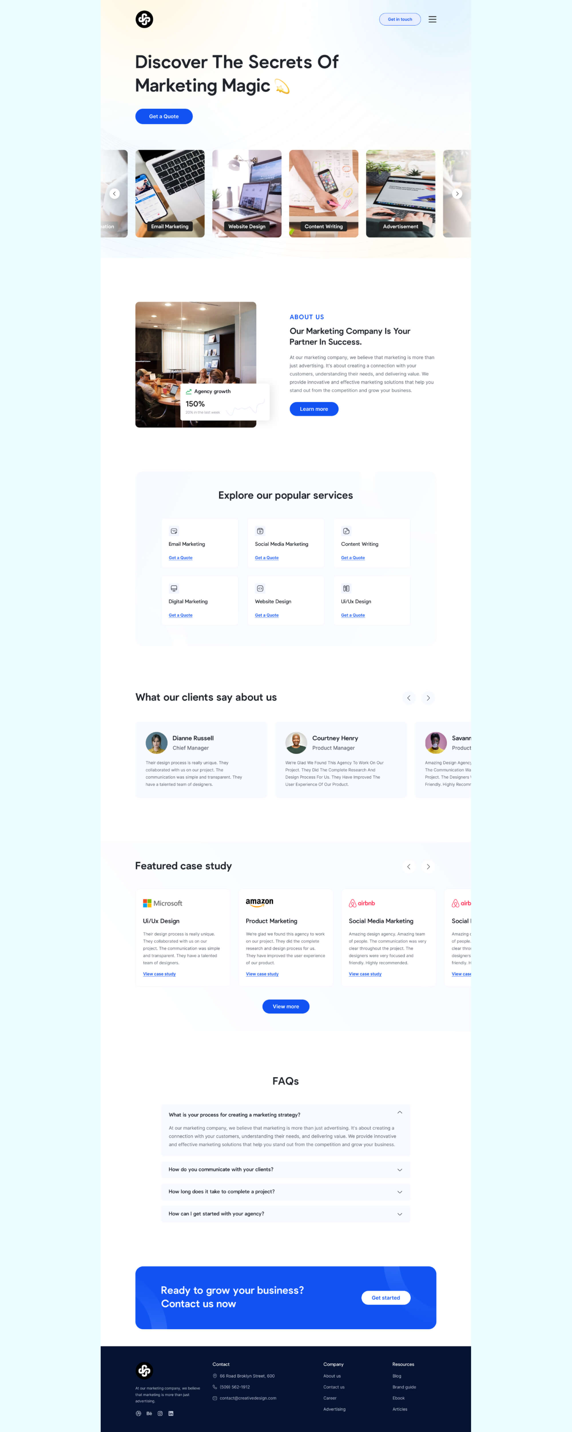 Marketing Ui Ux Website Landing Page Design presentation image