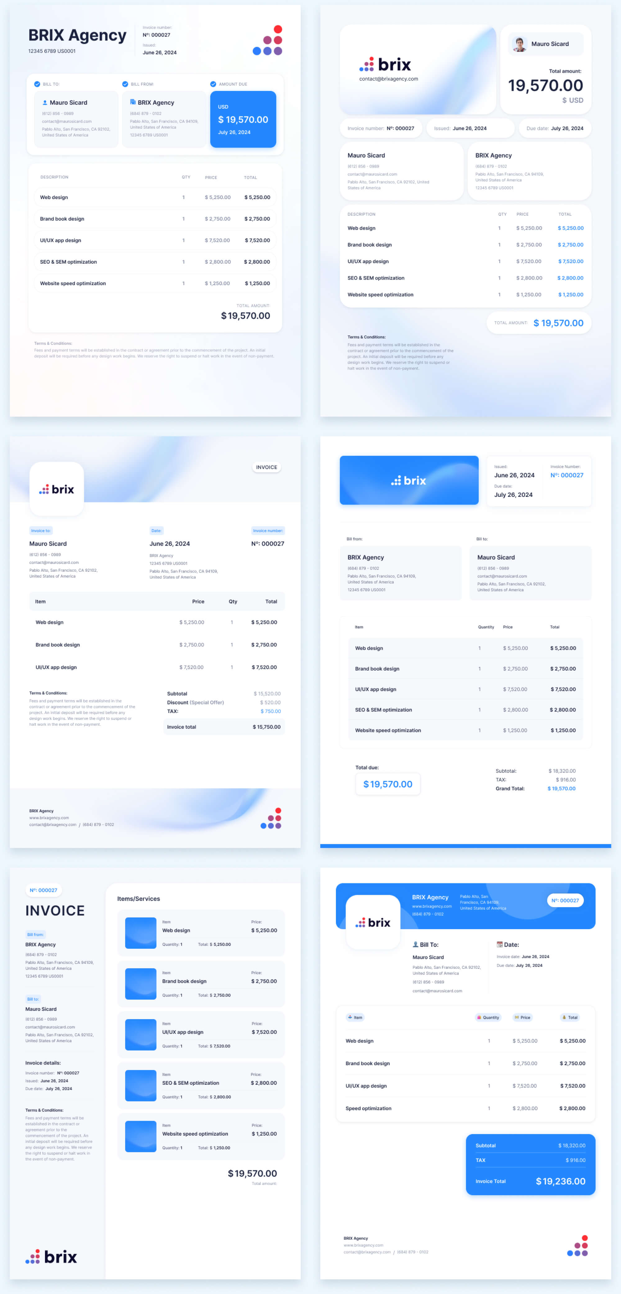 Invoice Design Kit | BRIX Agency presentation image