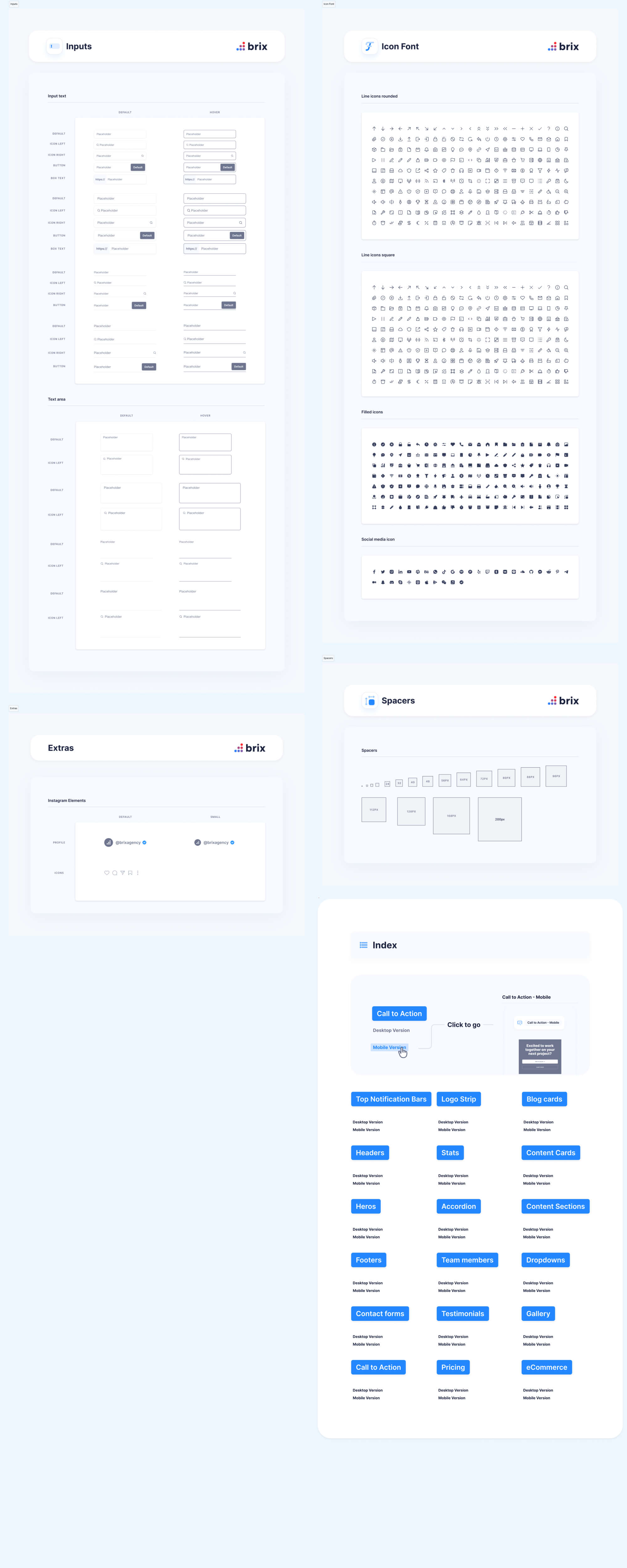 Website Wireframes UI Kit | BRIX Agency presentation image