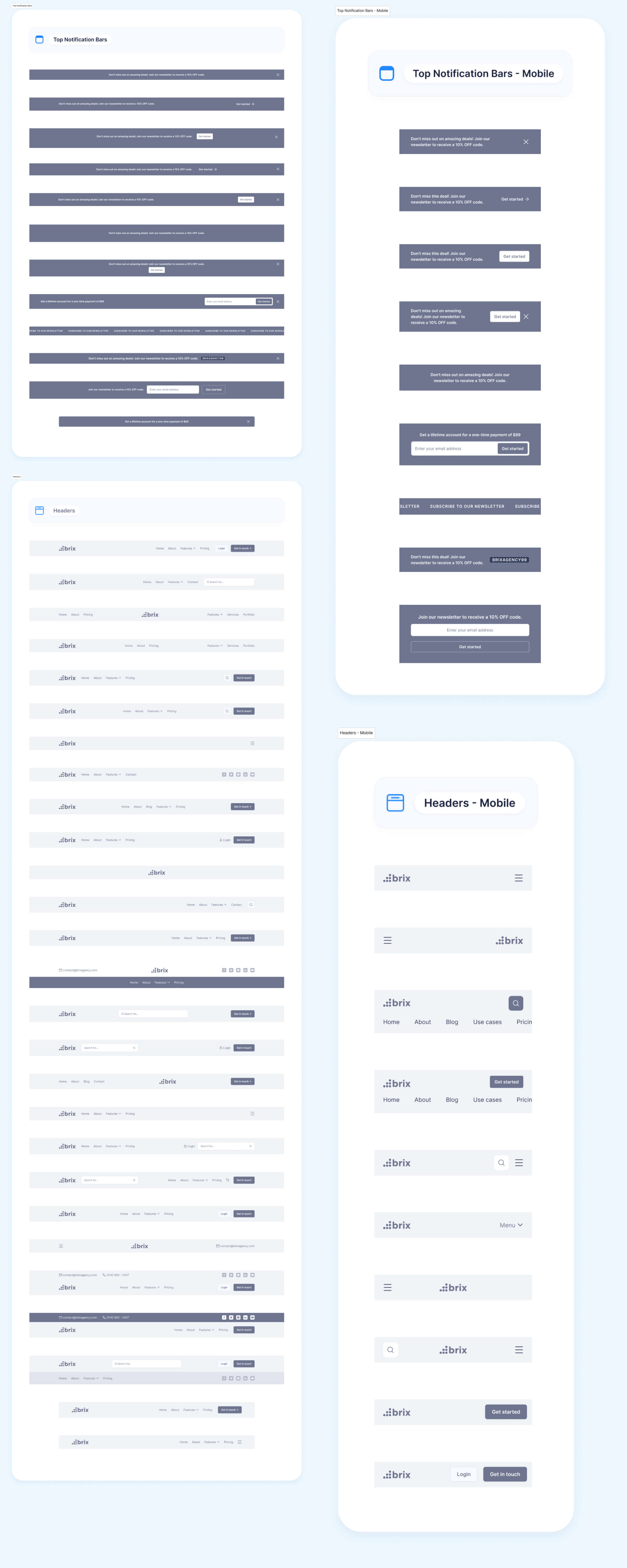 Website Wireframes UI Kit | BRIX Agency presentation image