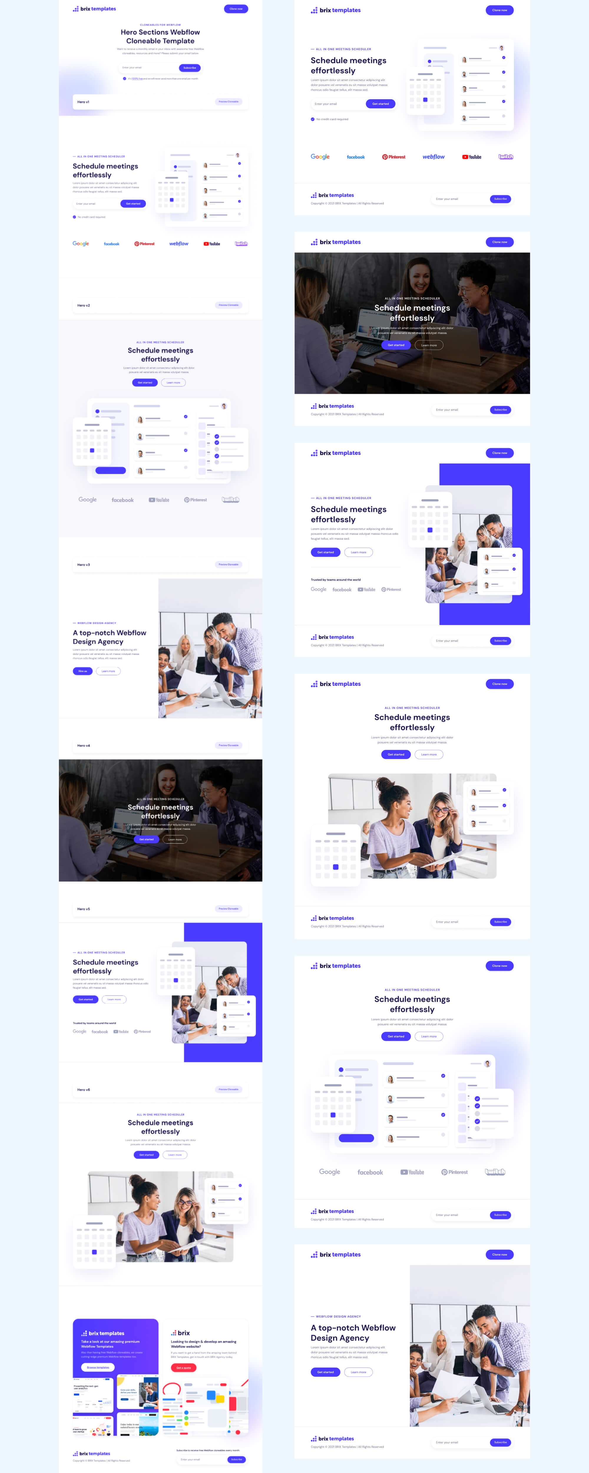 Website Hero Sections Figma Template | BRIX Templates presentation image