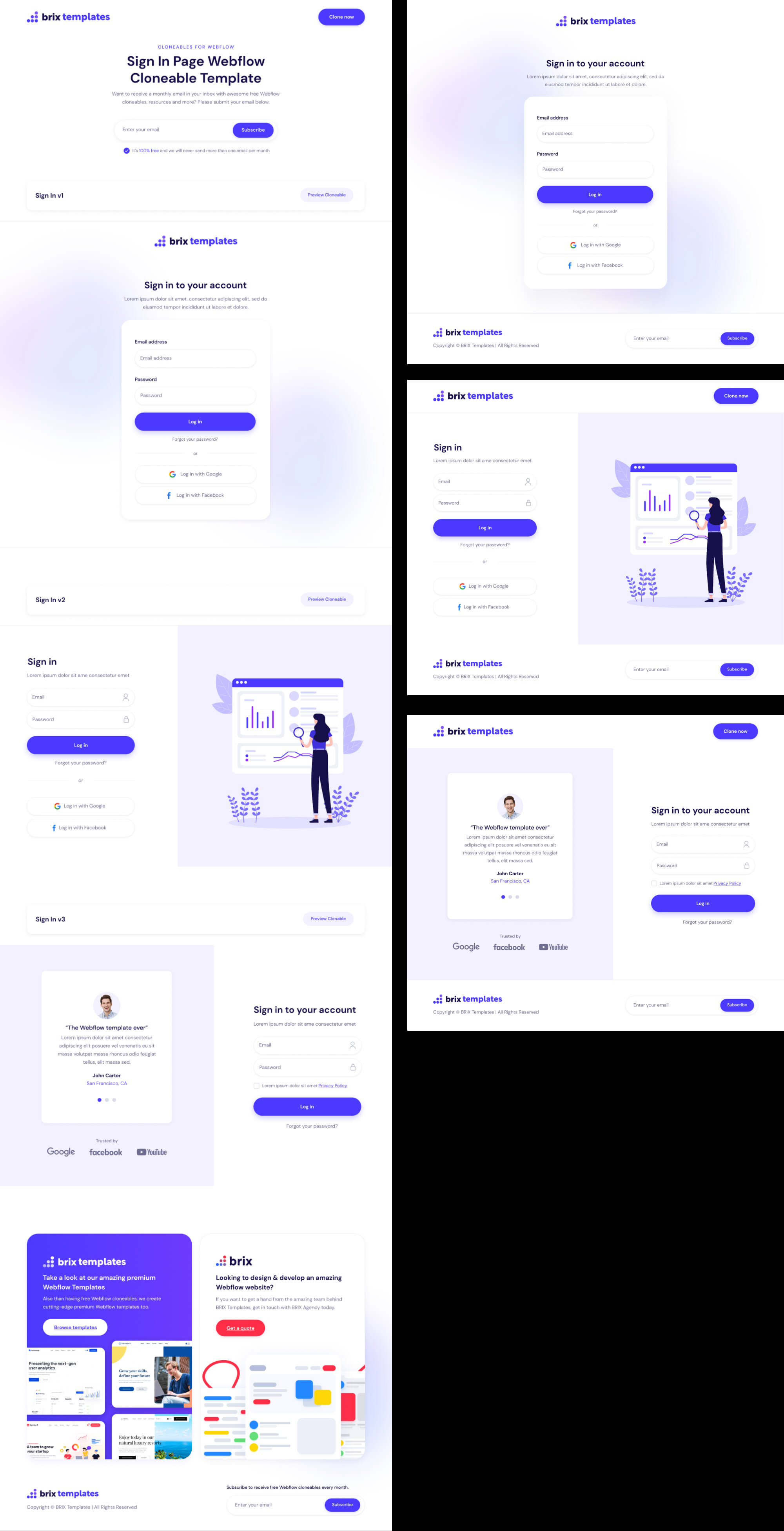 3 Sign In Page Templates | BRIX Templates presentation image