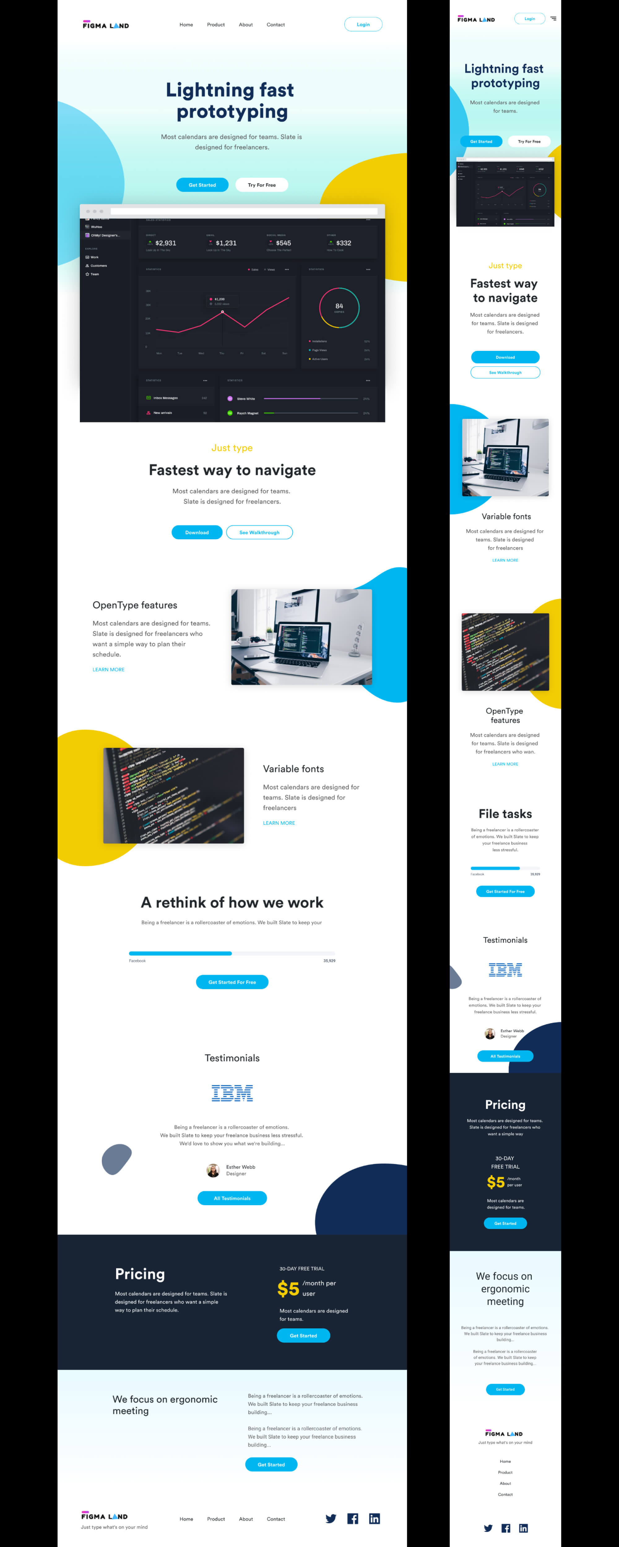 Figma startup landing page presentation image