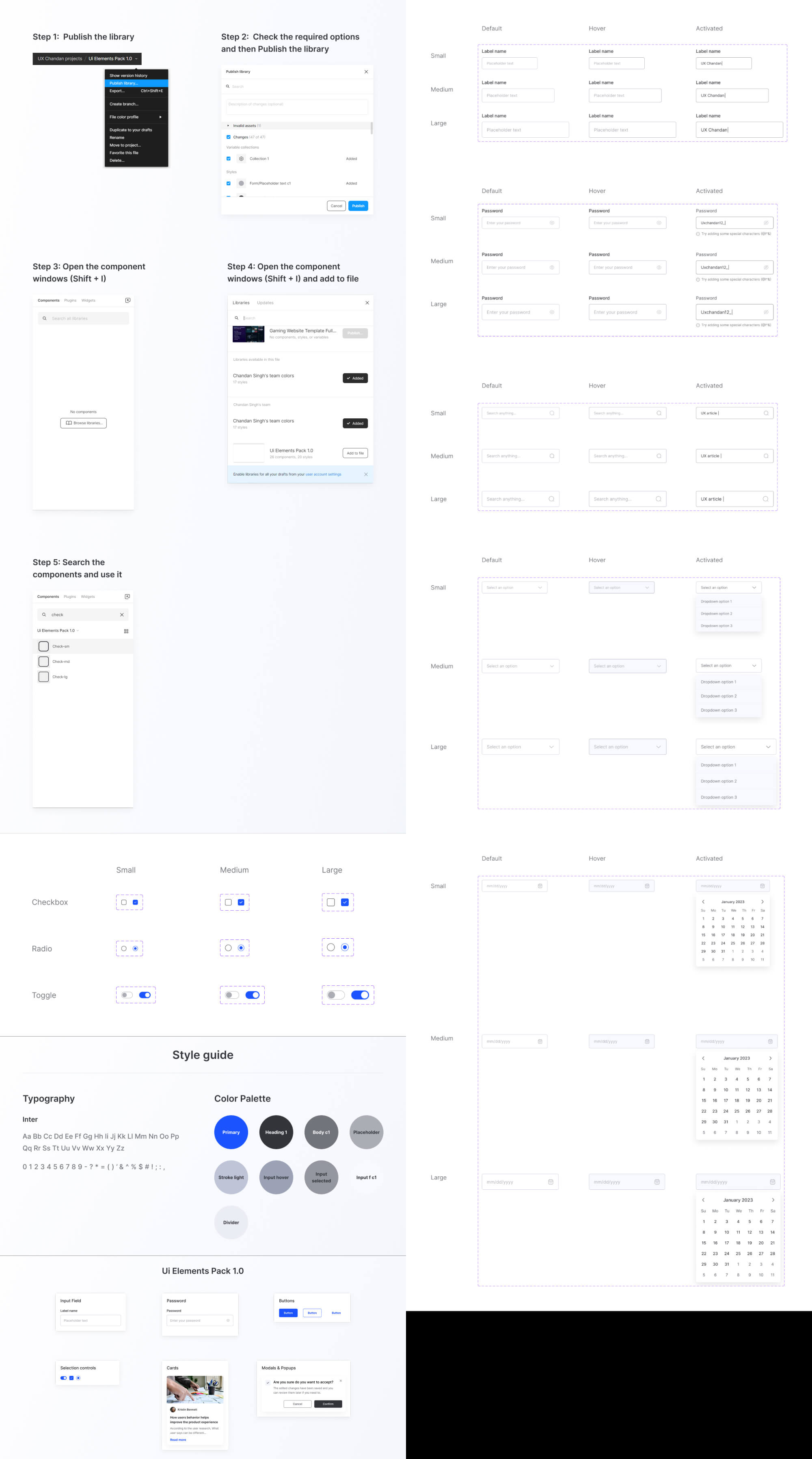 Ui Elements Pack (Input field, Password, Button styles, Cards, Modals & Popups) presentation image