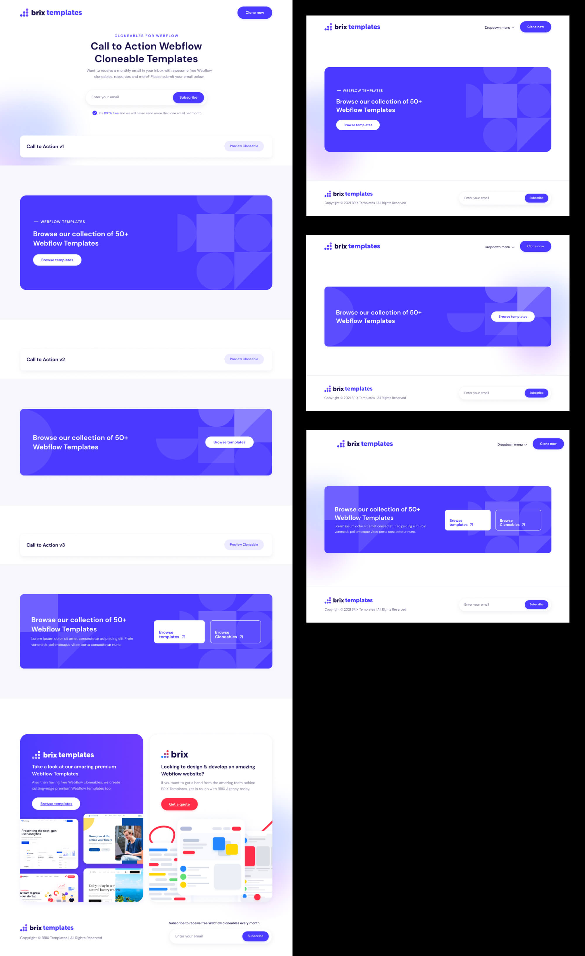 Call to Action Banners Figma Template | BRIX Templates presentation image