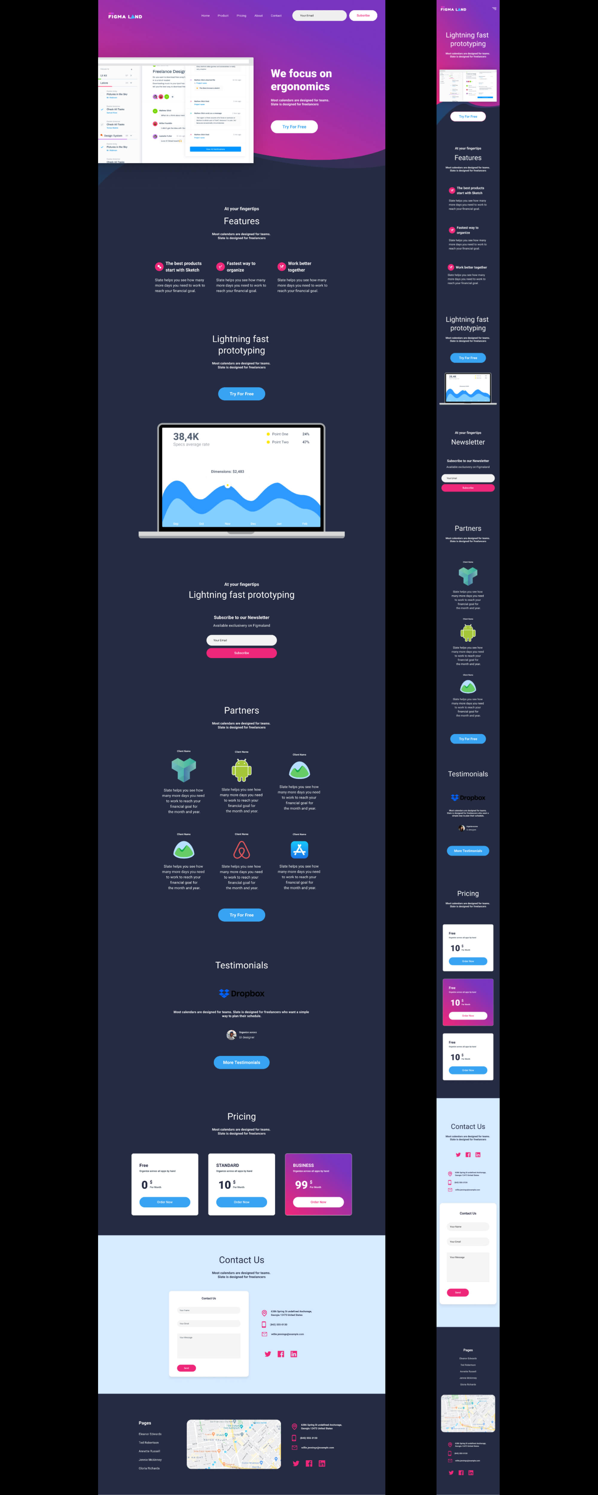 Converter - dark figma landing page presentation image